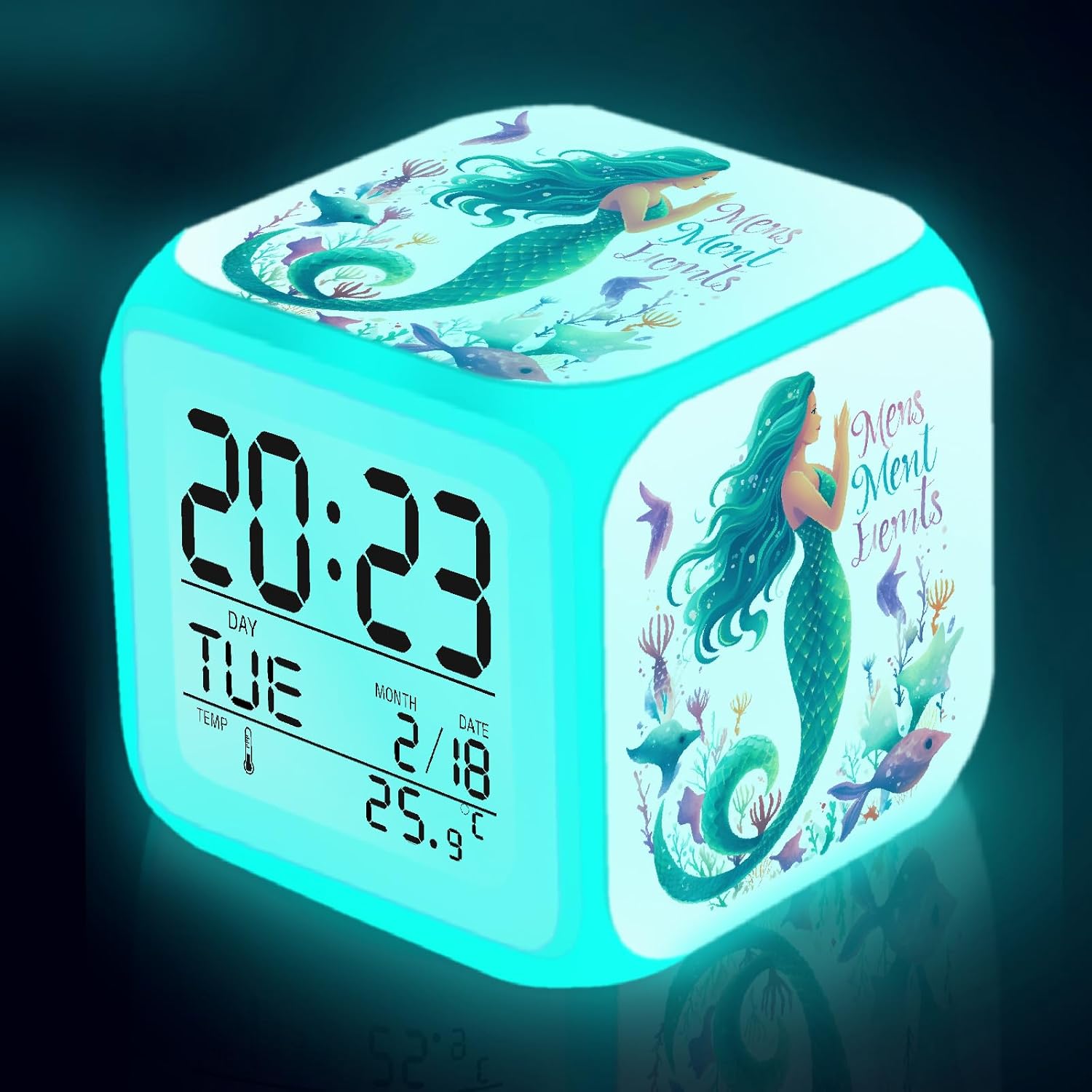Mermaid Alarm Clock with Color Changing Nightlight