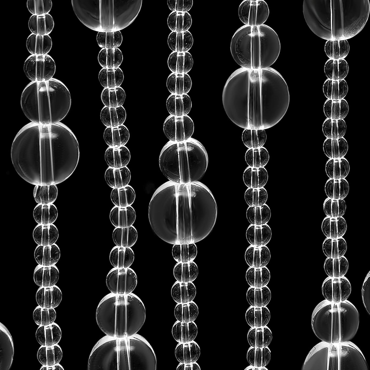25 Strings Beaded Door Curtain with Adjustable Width and Glass Crystals