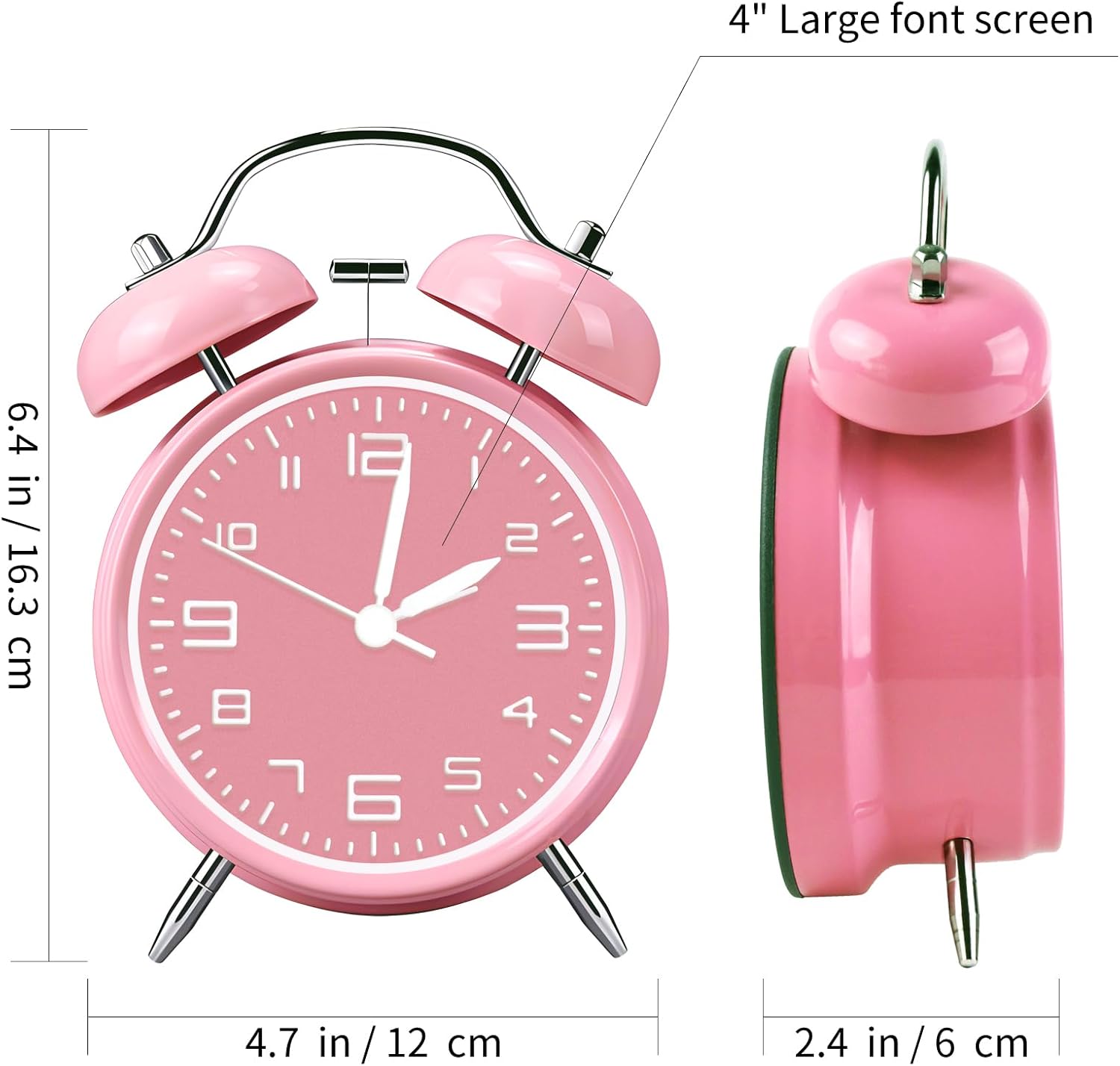Pxy Loud Alarm Clock for Heavy Sleepers 3D Dial Battery Operated