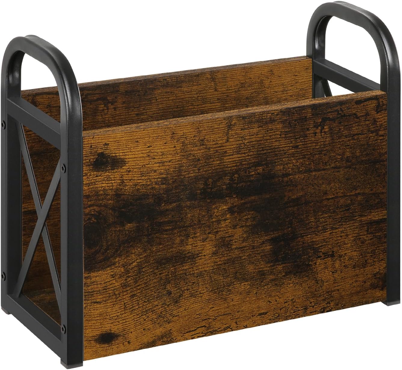 Yinmit Magazine Holder with X-Shaped Frame and Metal Base