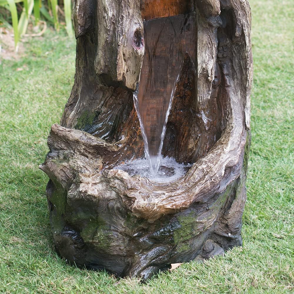Indoor Outdoor Tree Trunk Fountain with Light 1
