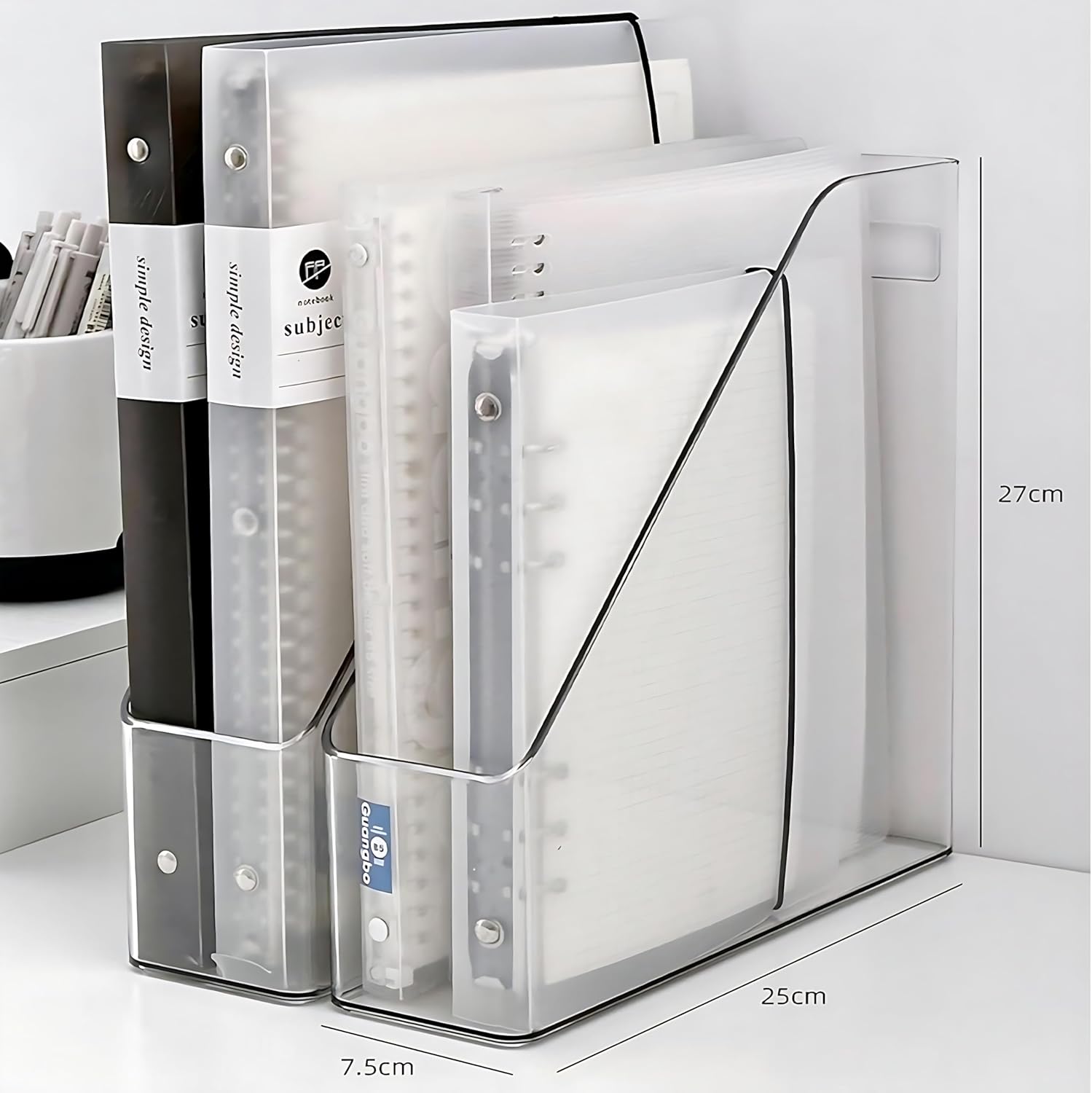 2-Pack Clear Acrylic File Holders with 3 Bookmarks