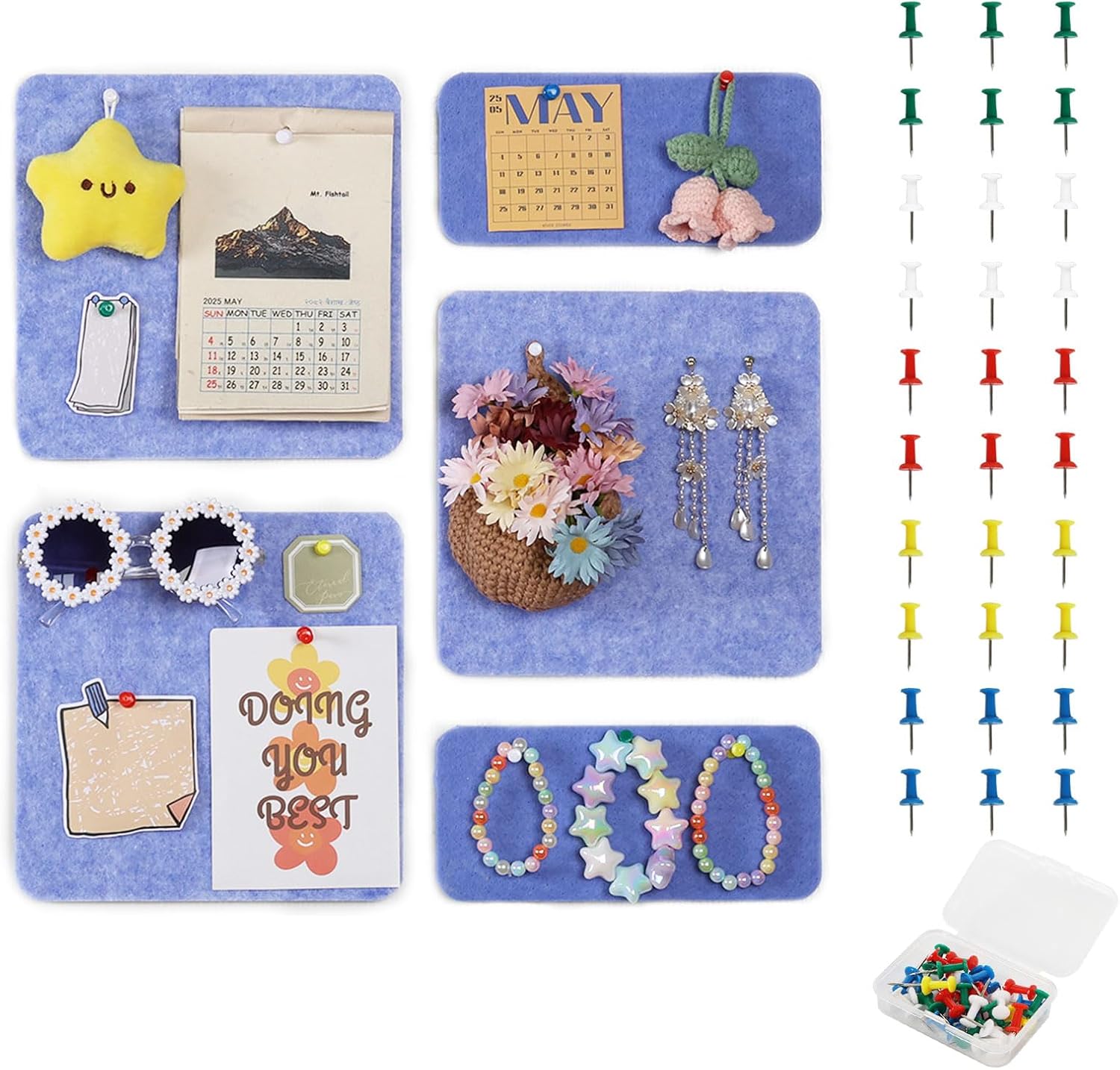 Pretty Jolly 5 Piece Felt Pin Board Decor