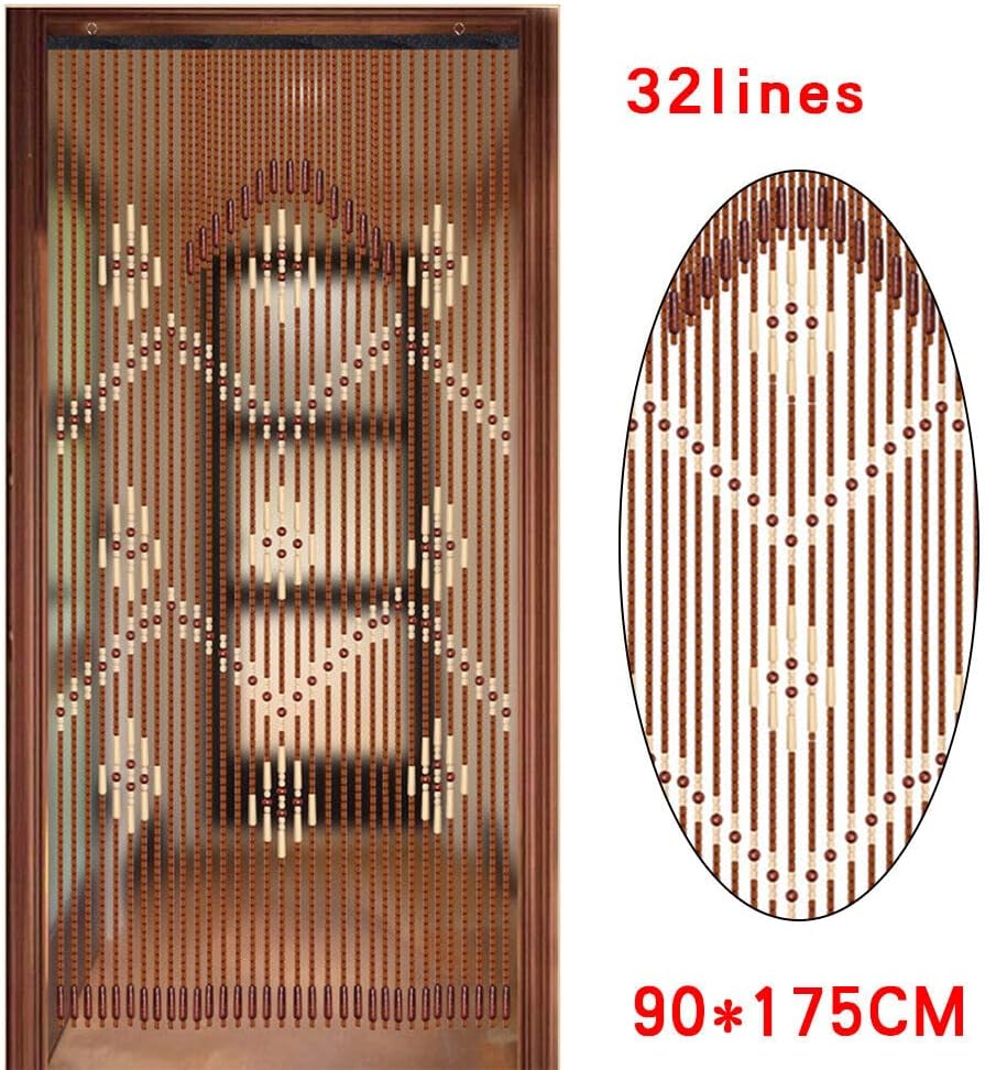 Natural Wood Beaded Curtain for Doorway