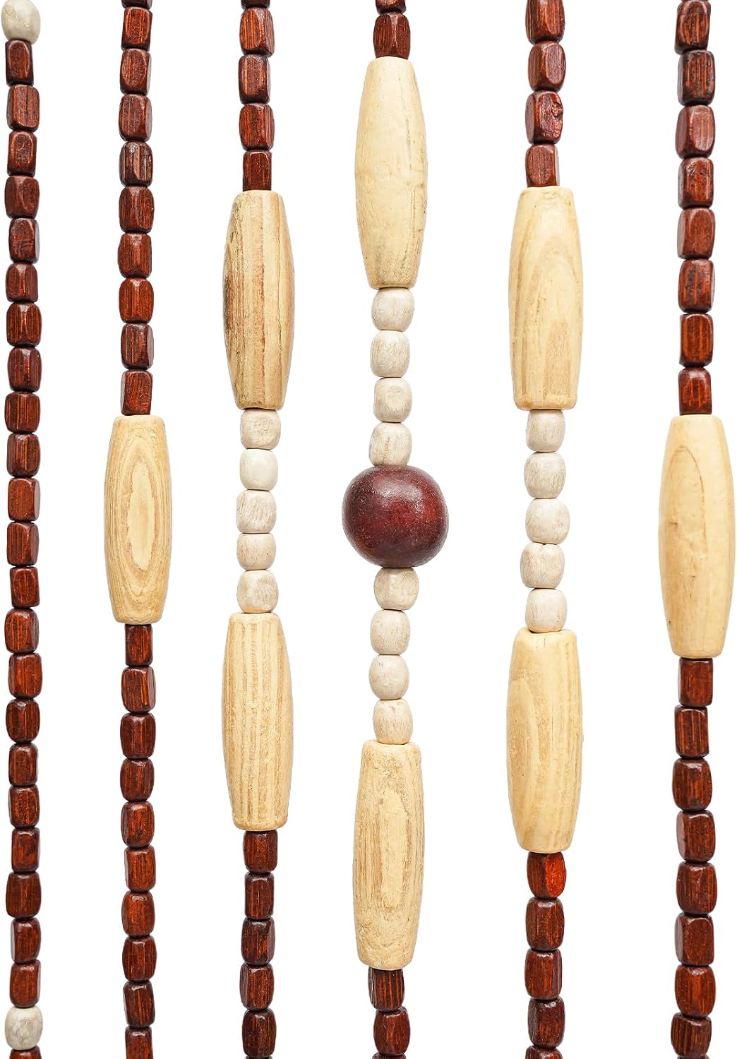 Natural Wooden Door Beaded Curtain for Boho Decor