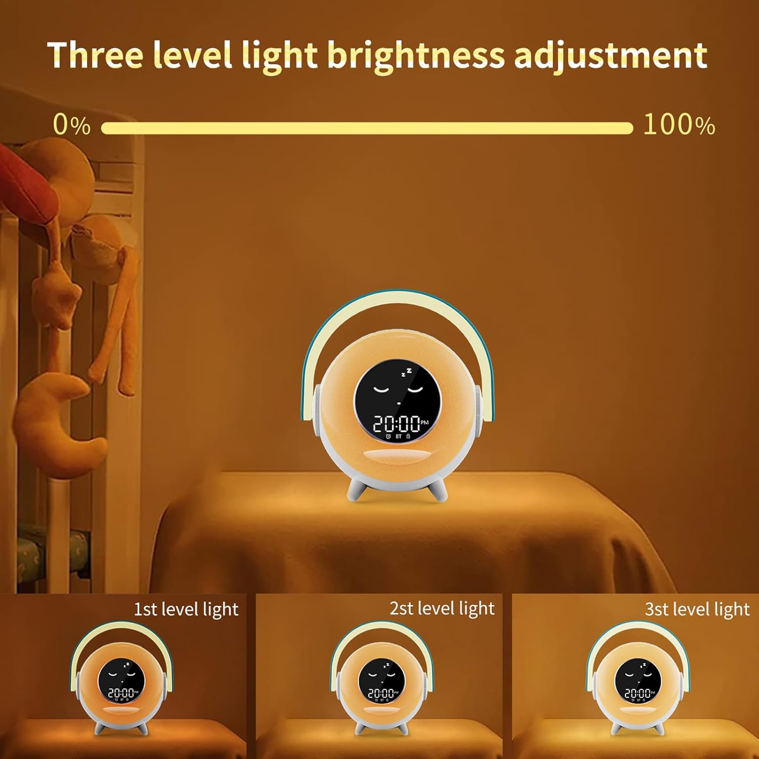 Kids Alarm Clock with Microphone and Night Light