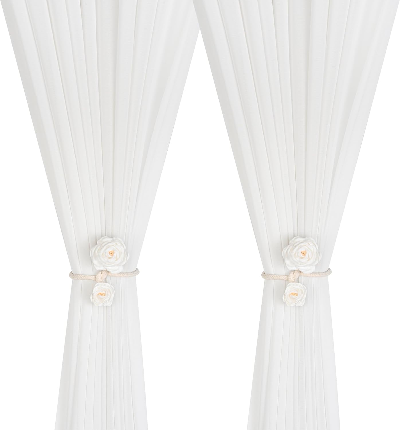 SUQ I OME 2 Pieces Handmade Artificial Flower Curtain Holdbacks