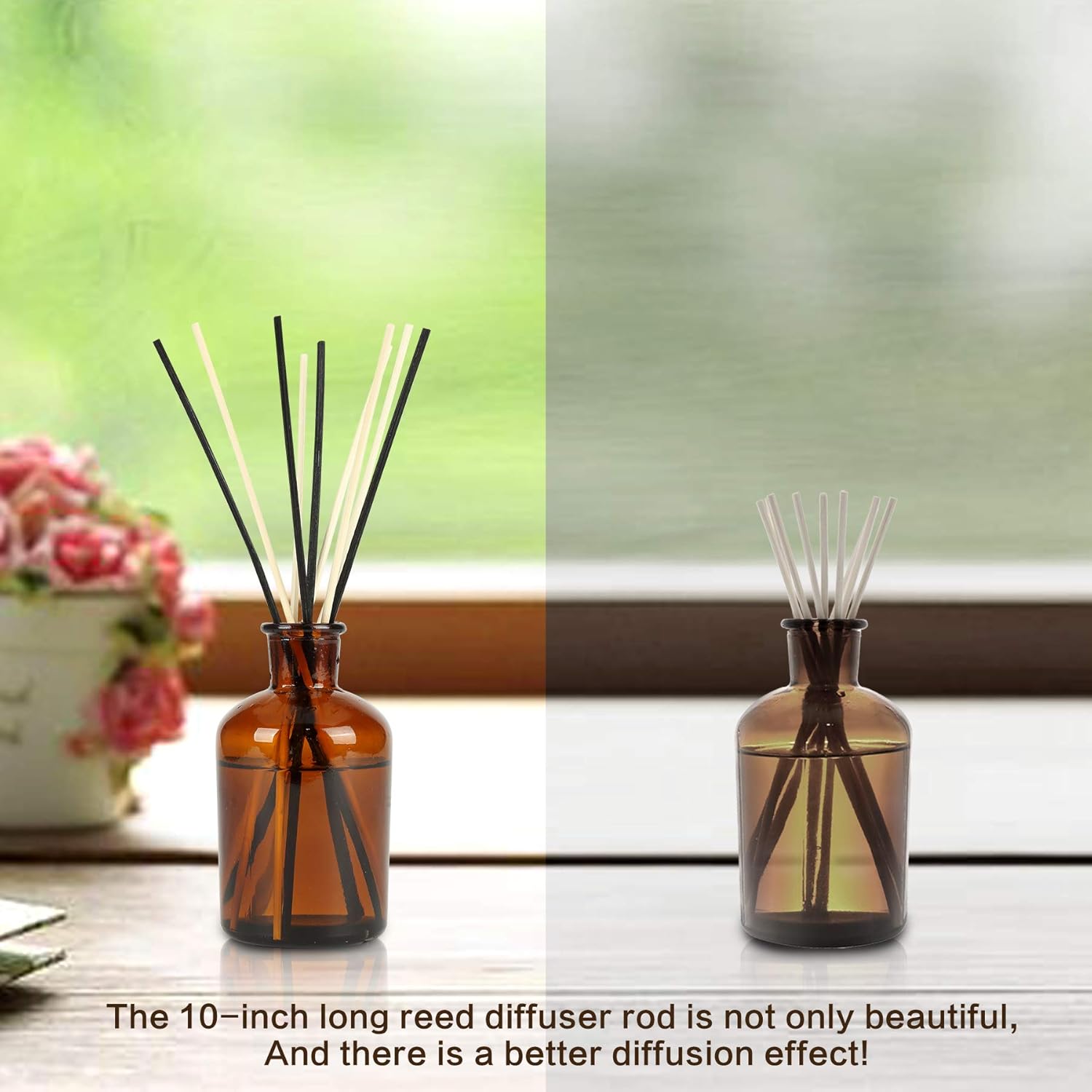 TOMCENXI 100PCS Reed Diffuser Sticks 10 Inch Natural Rattan Diffuser Replacements