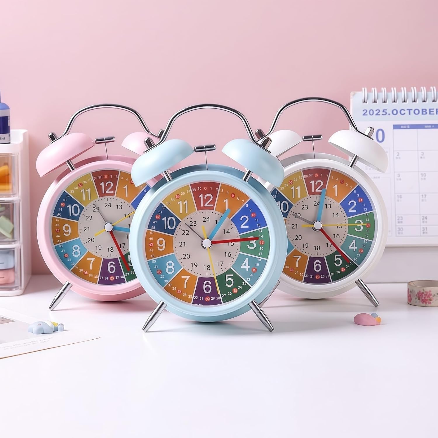 Shudyear 4-Inch Loud Alarm Clock for Heavy Sleepers Pink