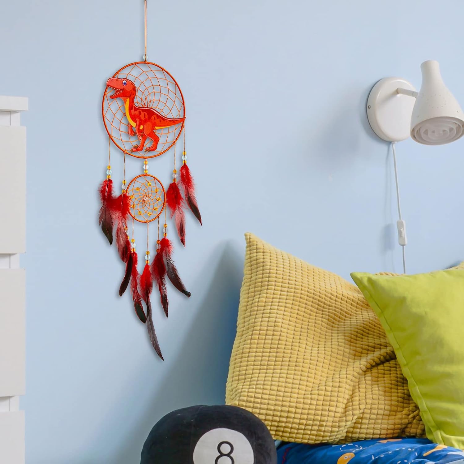 Basumee Dinosaur Dream Catcher for Kids Wall Hanging