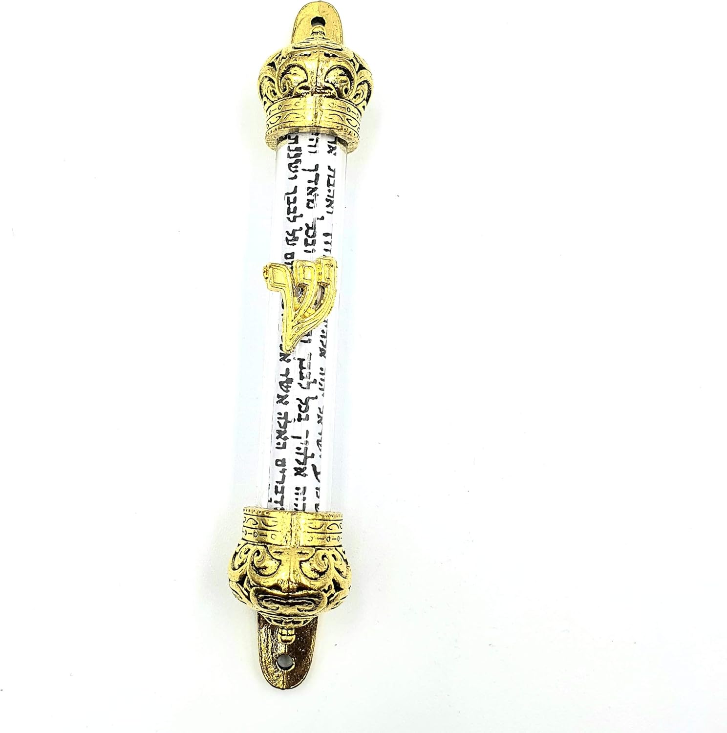 Zuluf Gold Plated Mezuzah with Scroll 5 Inches