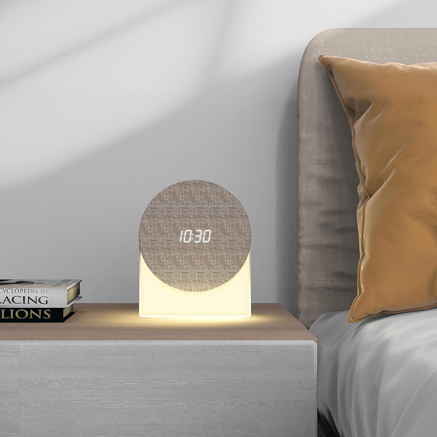LOCZAR White Noise Alarm Clock with Night Light and Bluetooth Speaker
