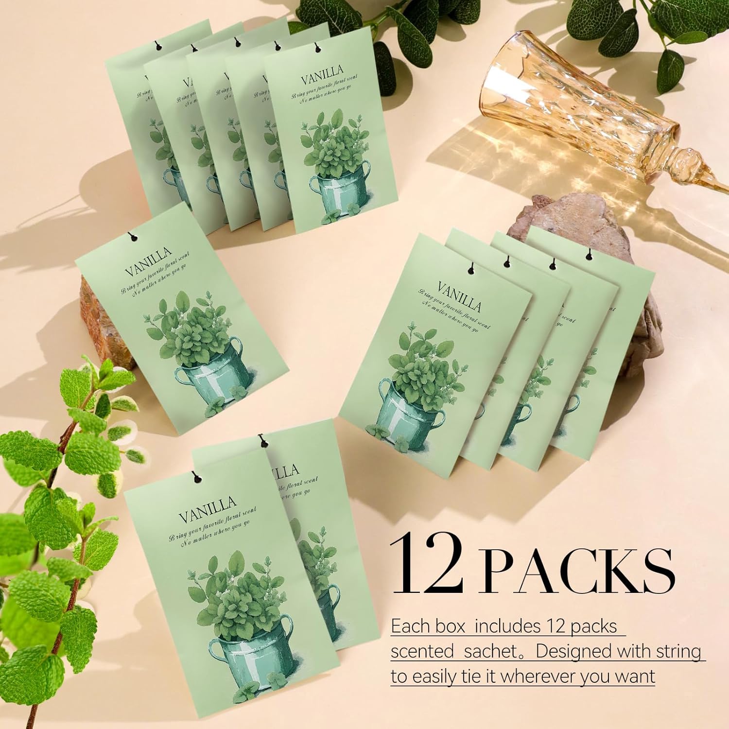Vanilla Scented Sachet Bags 12 Pack Home Freshener