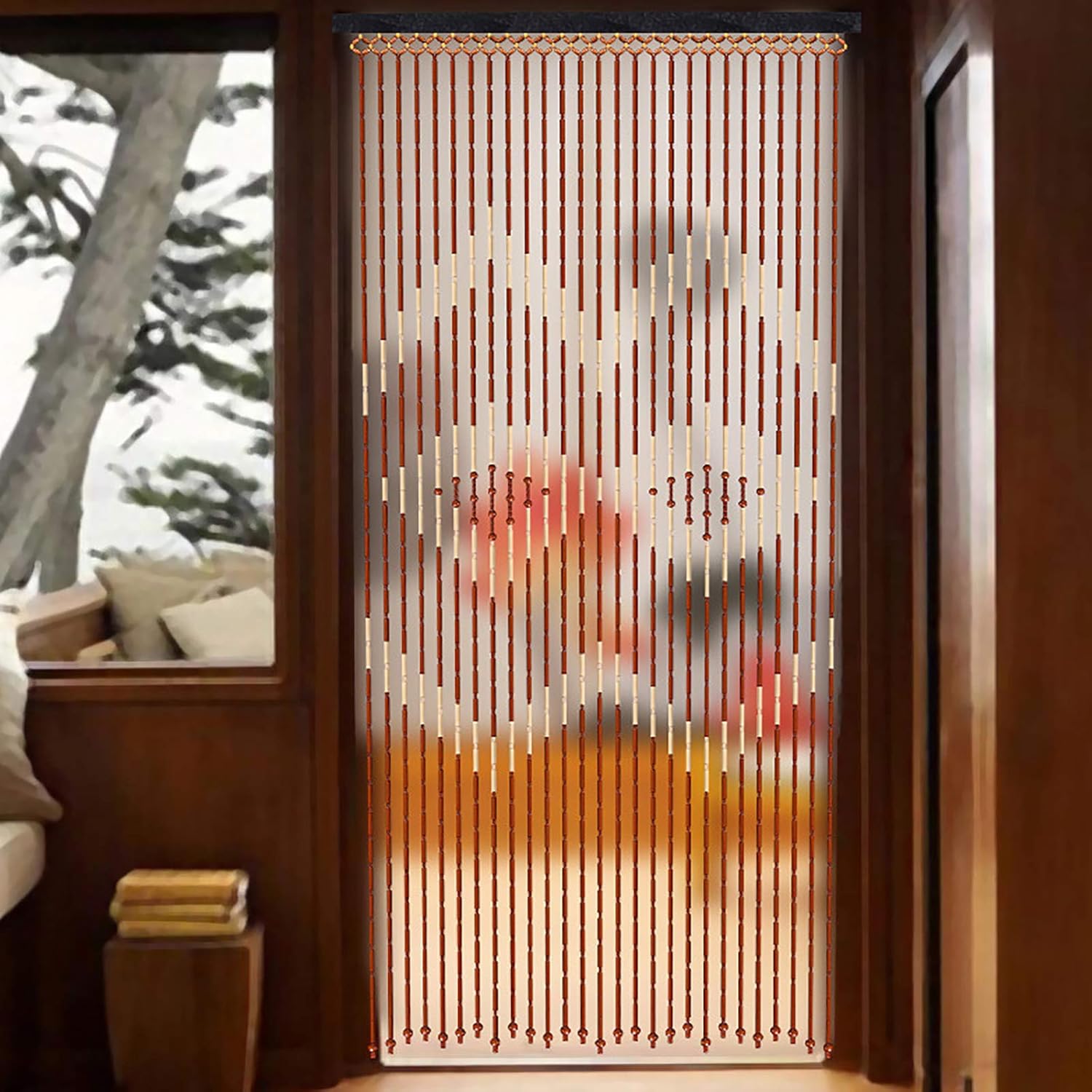 LOYALHEARTDY Wooden Bead Curtain Divider