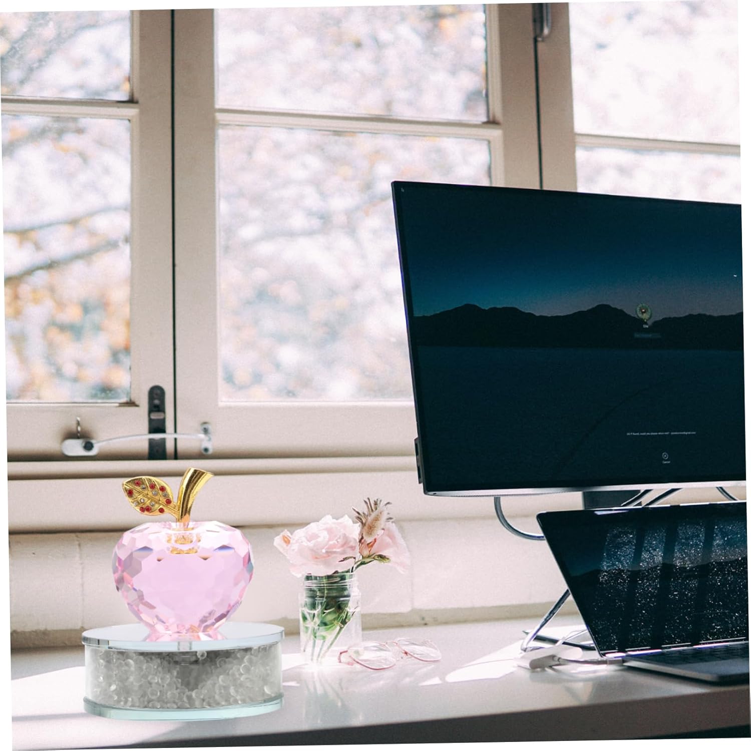 Happyyami Crystal Figurine Decor for Home and Car