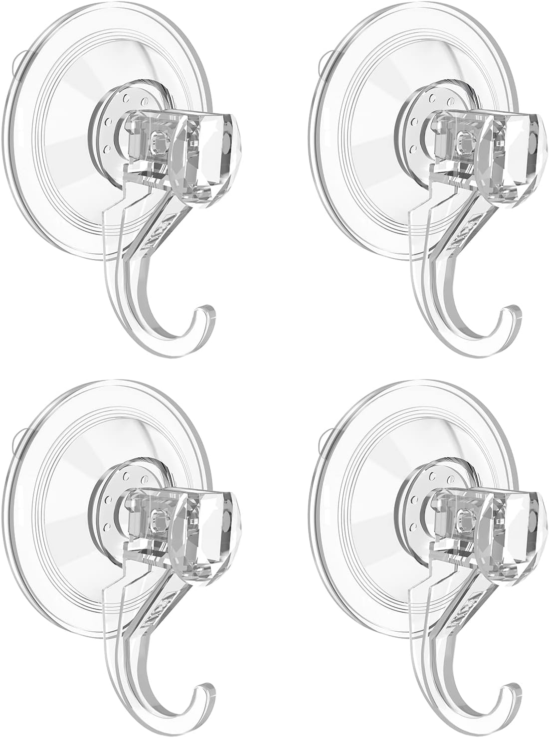 VISV Clear Wreath Hanger 4 Pcs Heavy Duty Suction Hooks