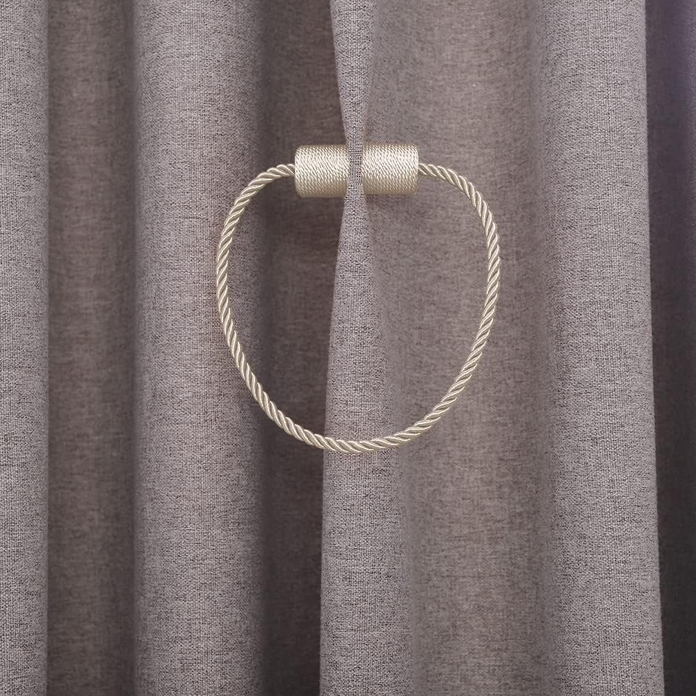4 Pack Magnetic Curtain Tiebacks - Beige