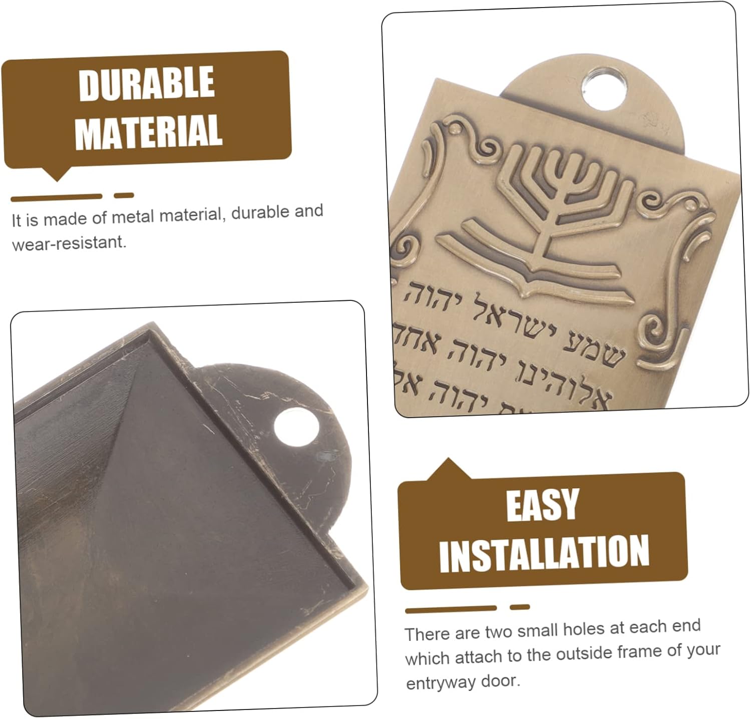 IMIKEYA 6 Set Hebrew Pomegranate Mezuzah Bronze Decor