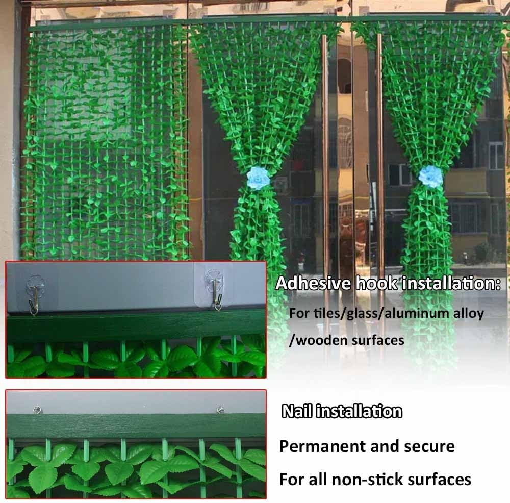 Green Leaves Bamboo Beaded Curtain 35 x 55
