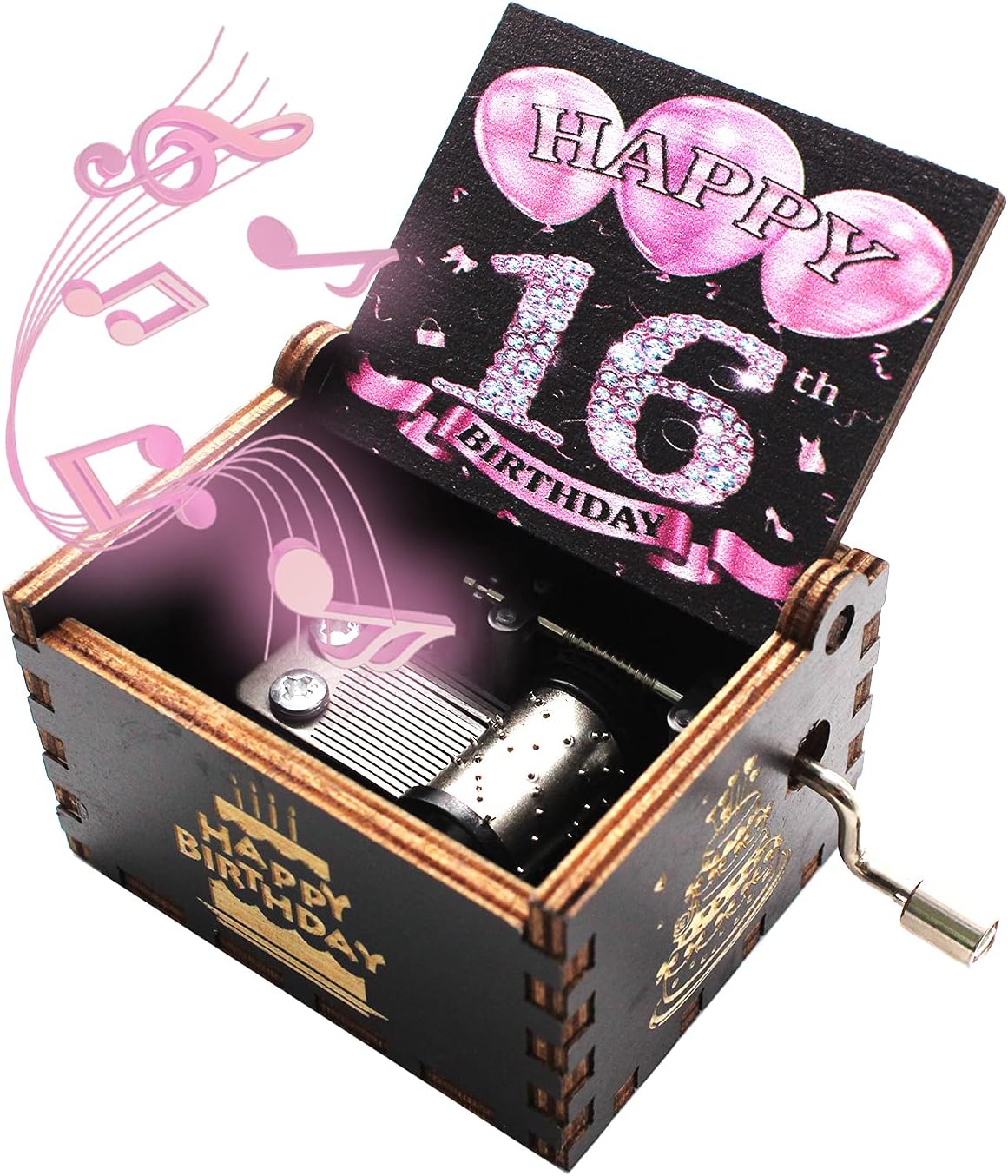 Ukebobo Wooden Happy Birthday Music Box - 16th Birthday Gift