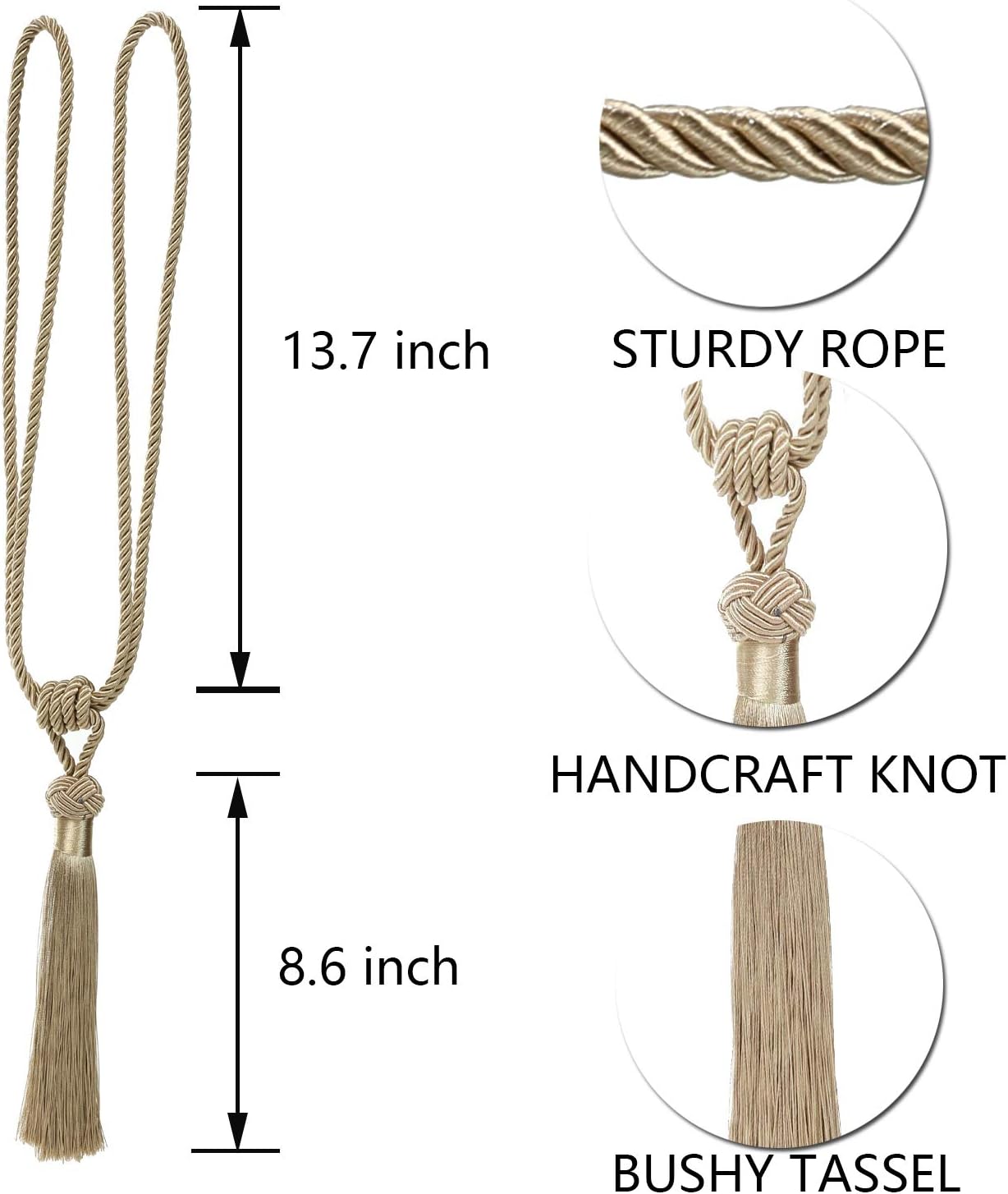 BEL AVENIR Curtain Tiebacks 2 Pack Holdbacks