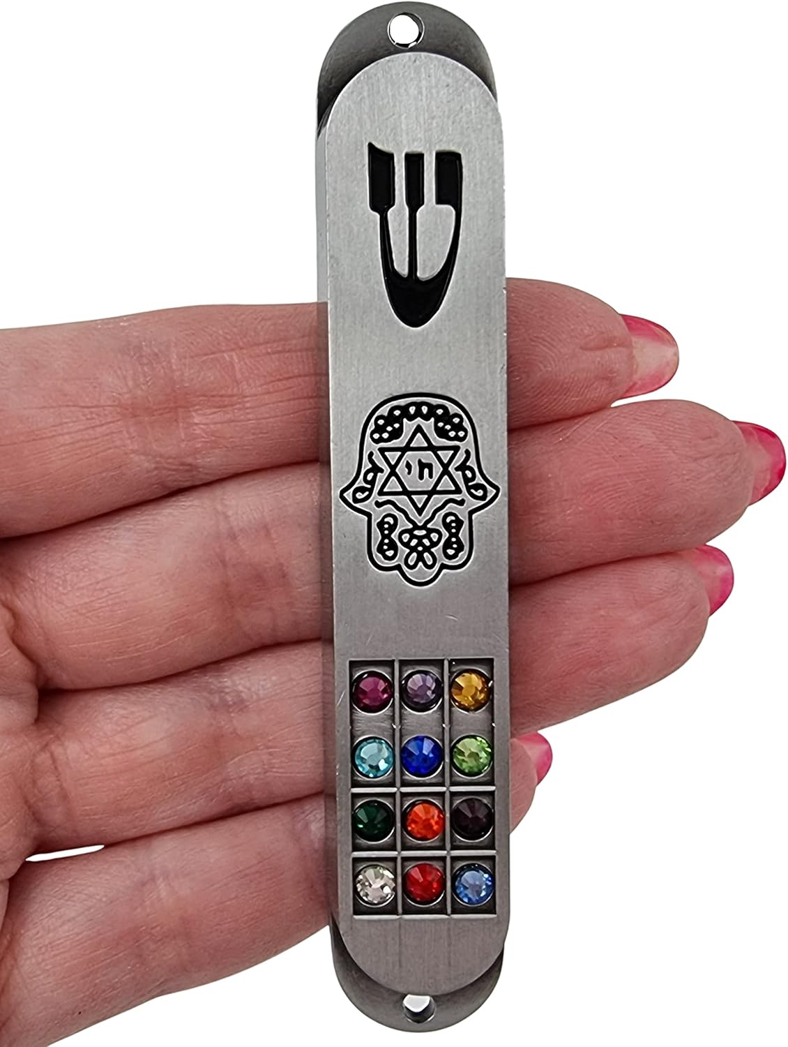 Talisman4u Pewter Mezuzah Case with Scroll 35 Inch