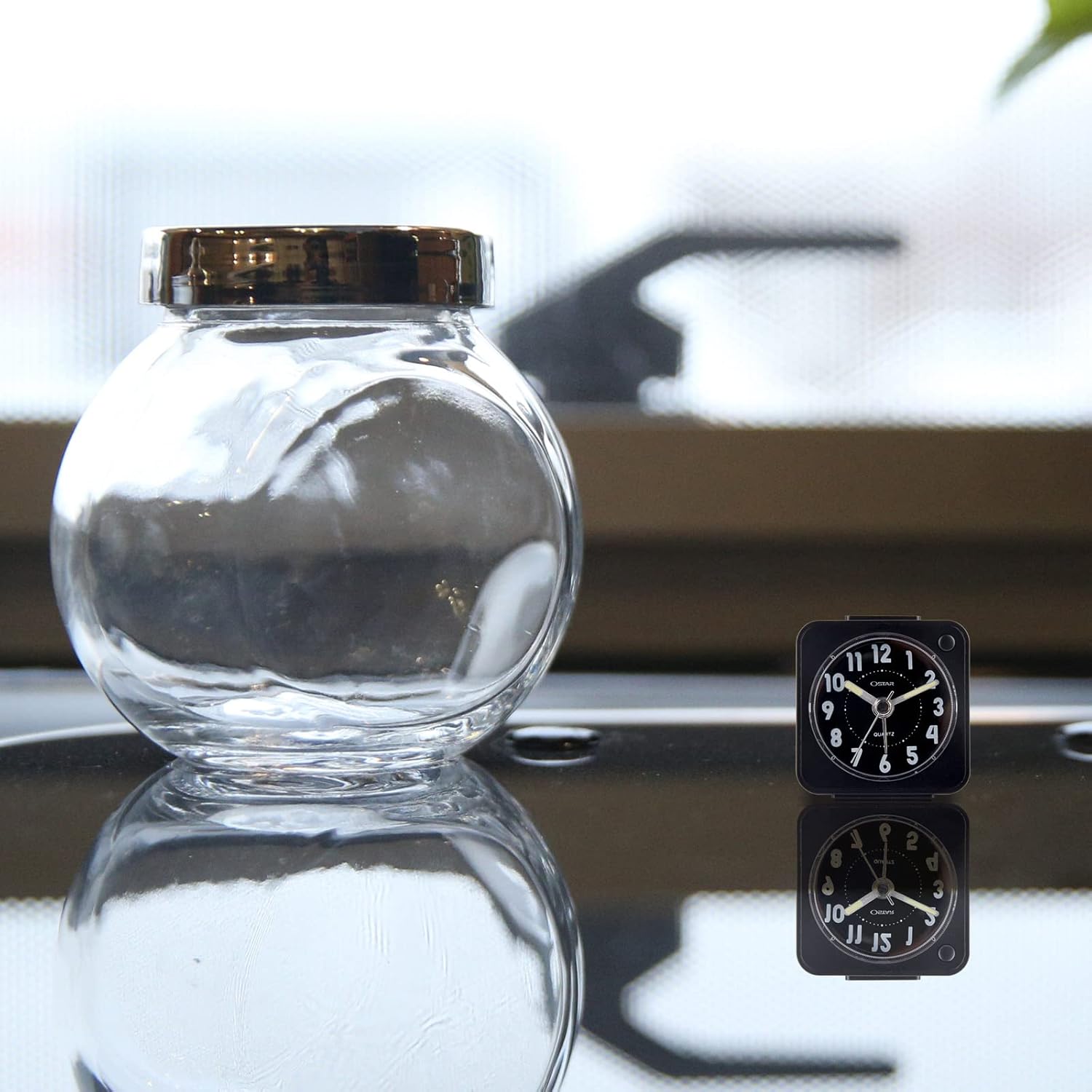 OSTAR Silent Small Clock Waterproof Travel Shower Alarm Clock