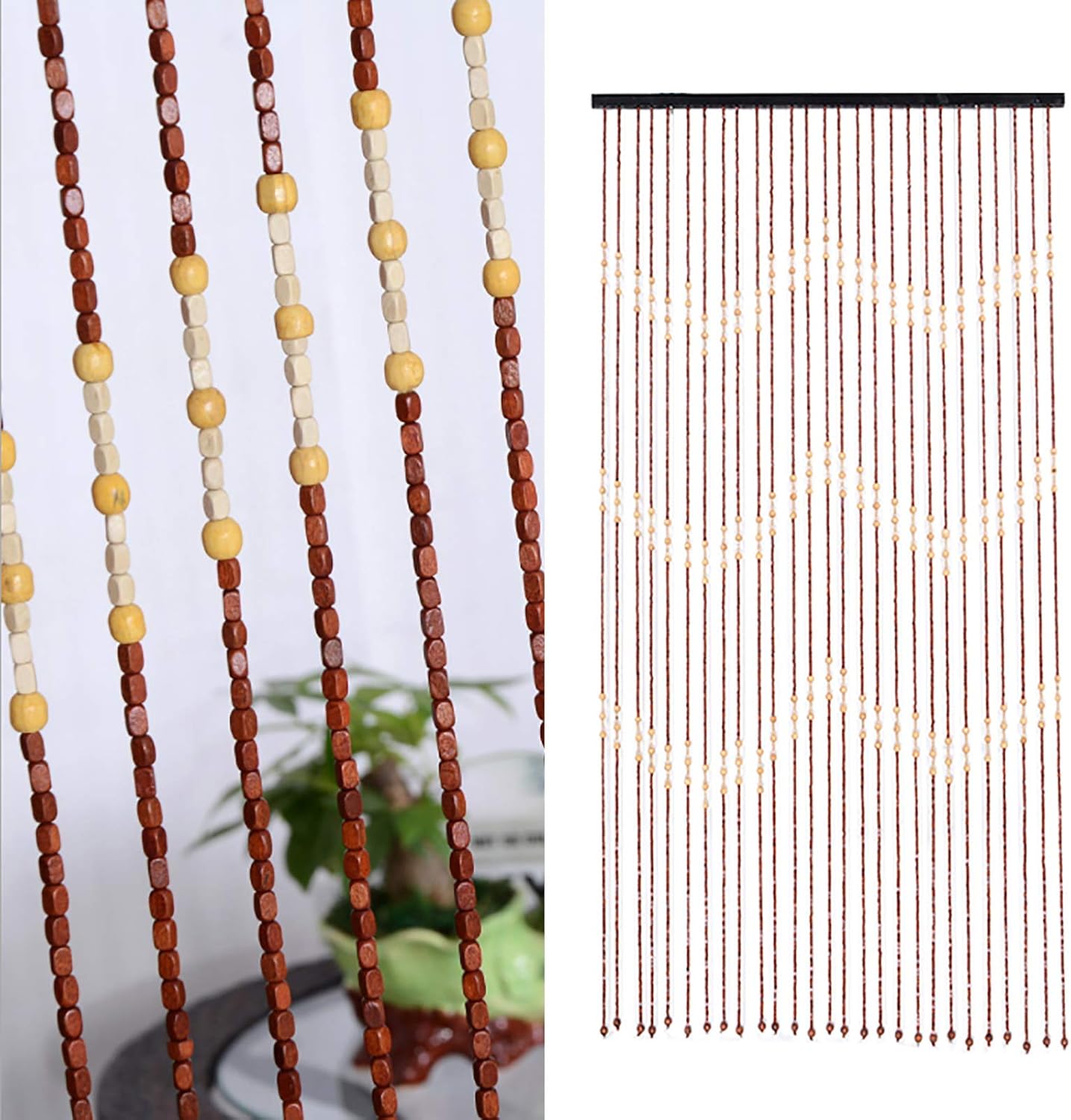 CNCEST Wooden Bead Curtain for Doorways