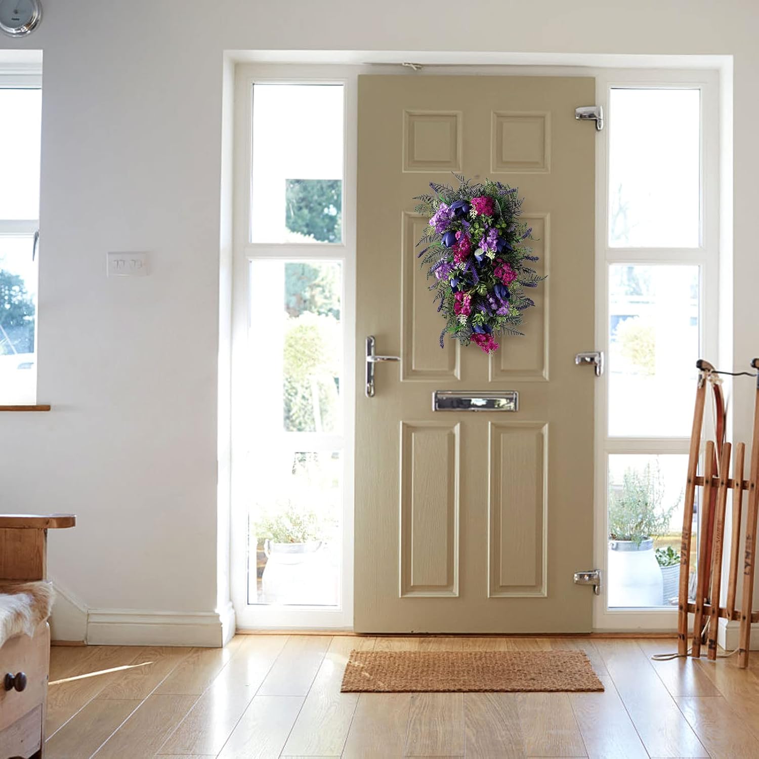BEIJIALY Spring Wreath for Front Door Decor