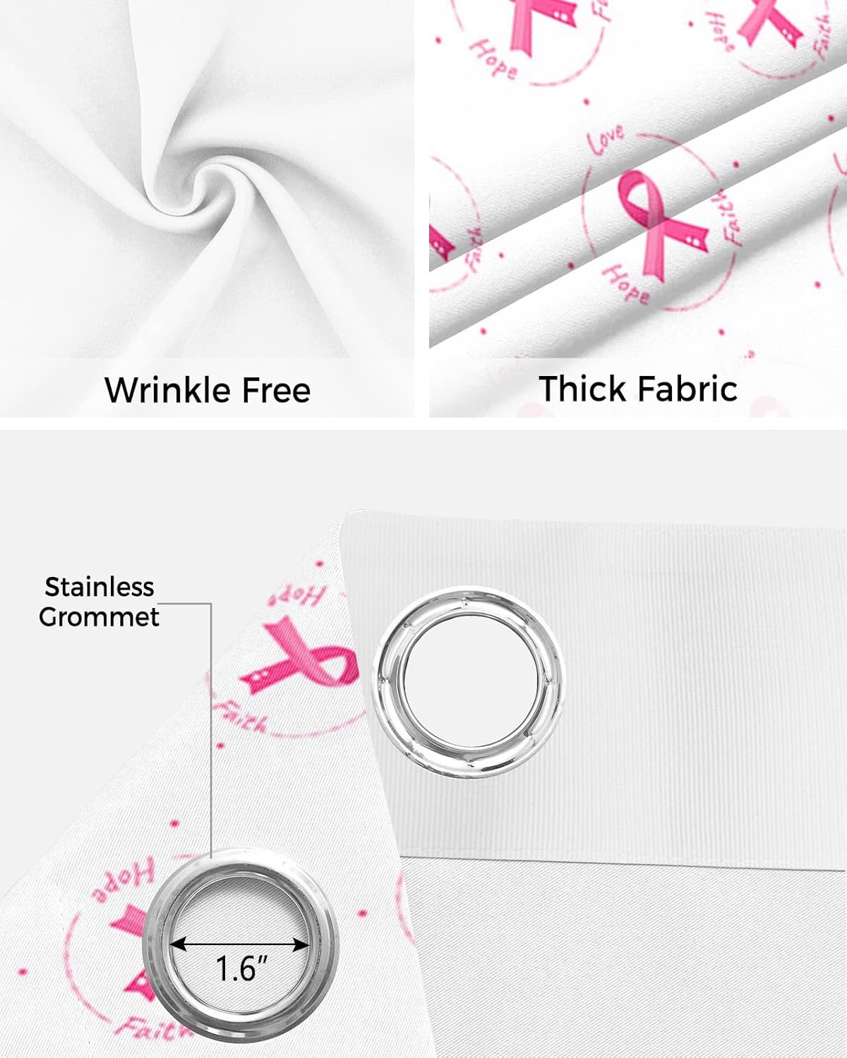 Pink String Door Curtains - Blackout Panels 42x84 Inch
