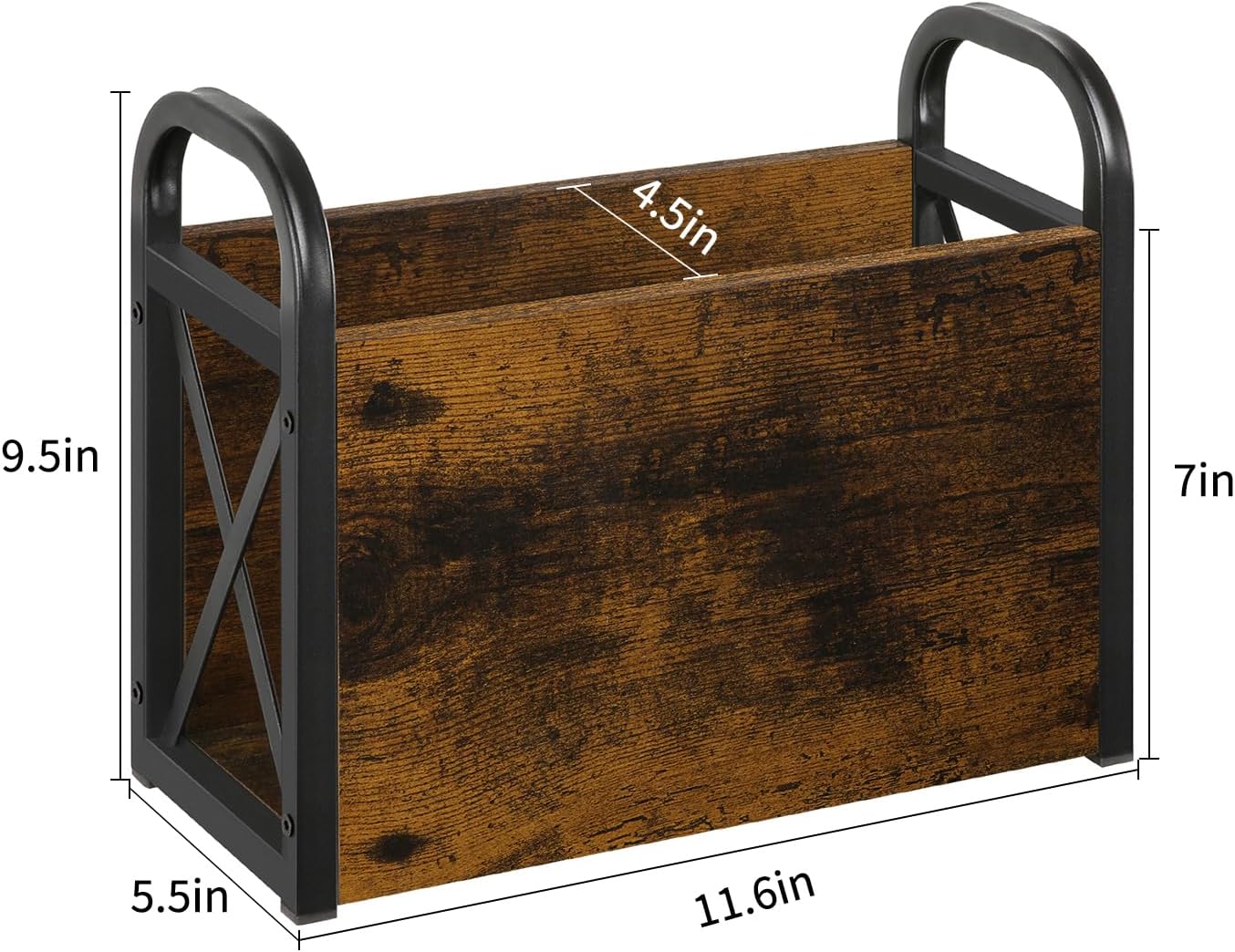 Yinmit Magazine Holder with X-Shaped Frame and Metal Base