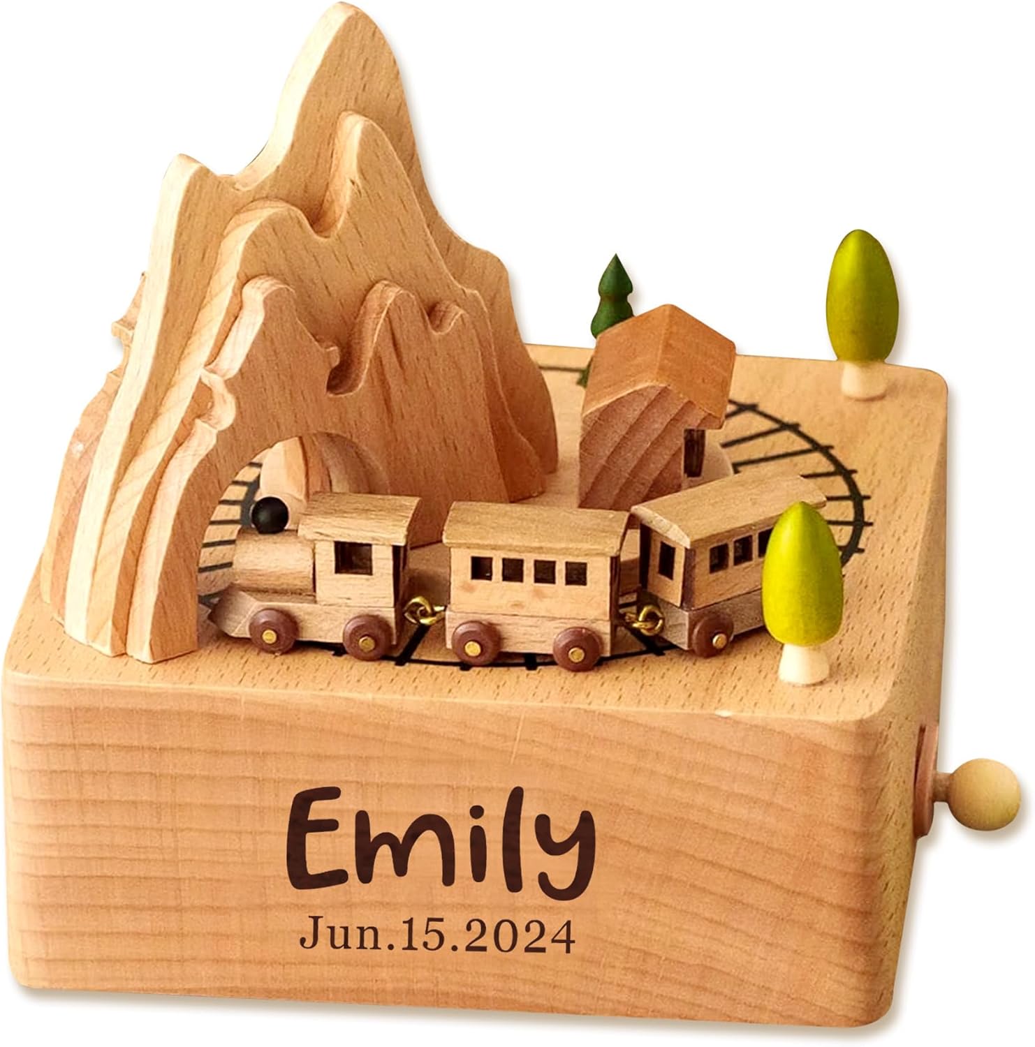EDSG Personalized Wooden Music Box with Name and Date