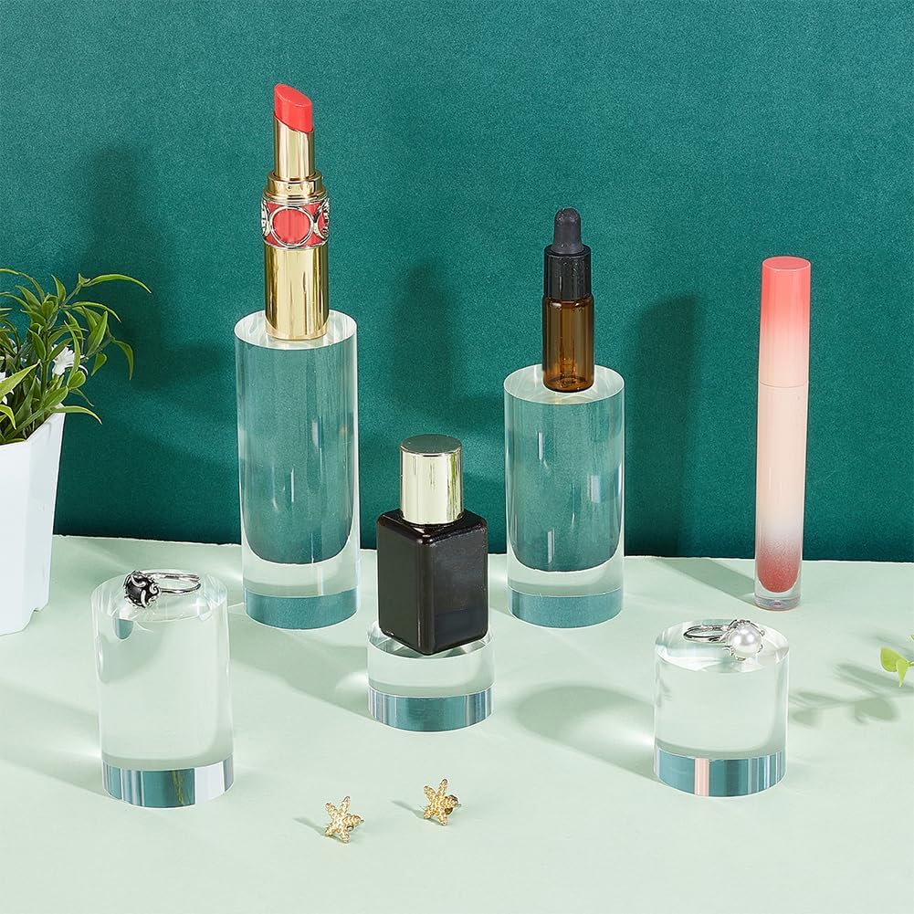 BENECREAT 5 Pcs Clear Acrylic Display Pedestals