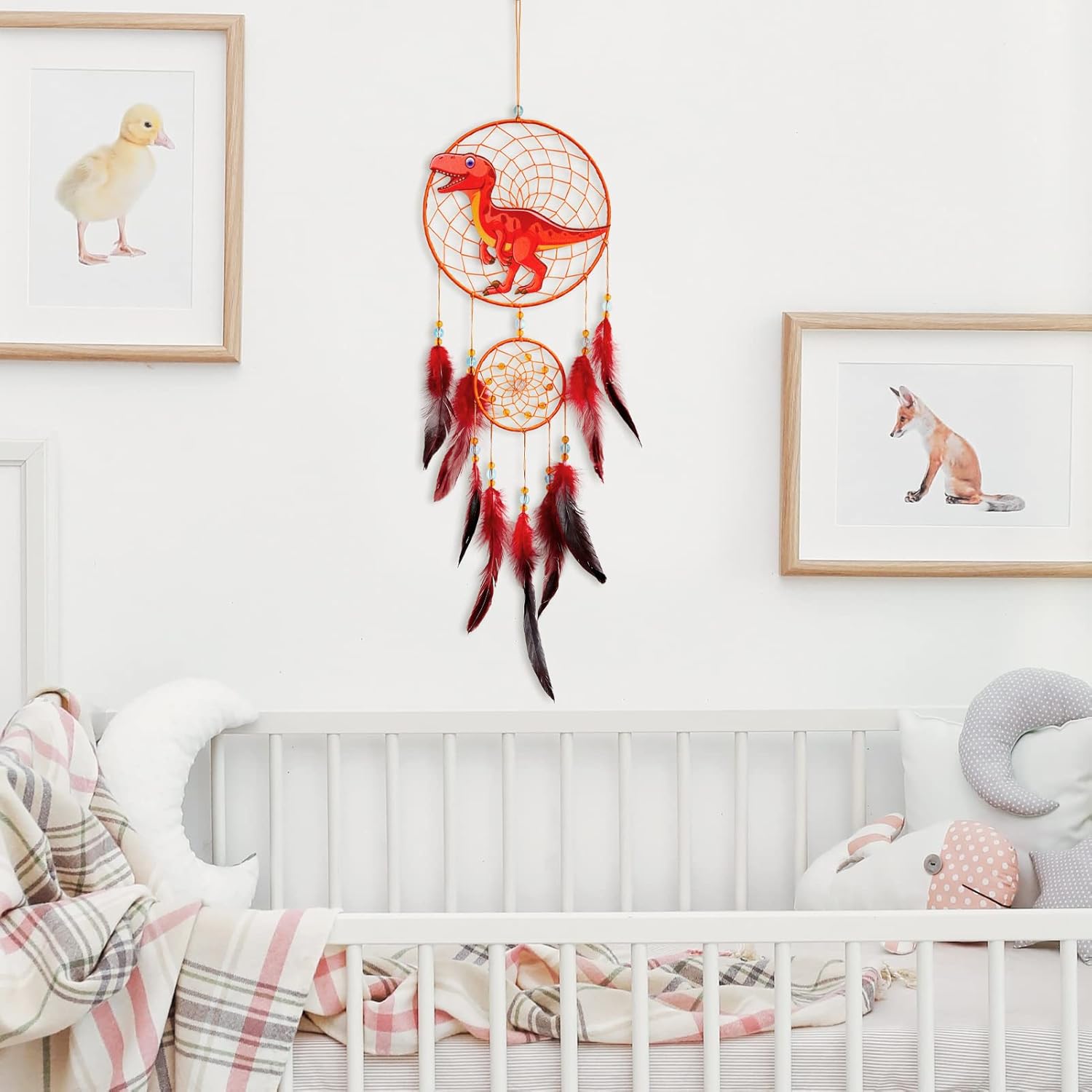 Basumee Dinosaur Dream Catcher for Kids Wall Hanging