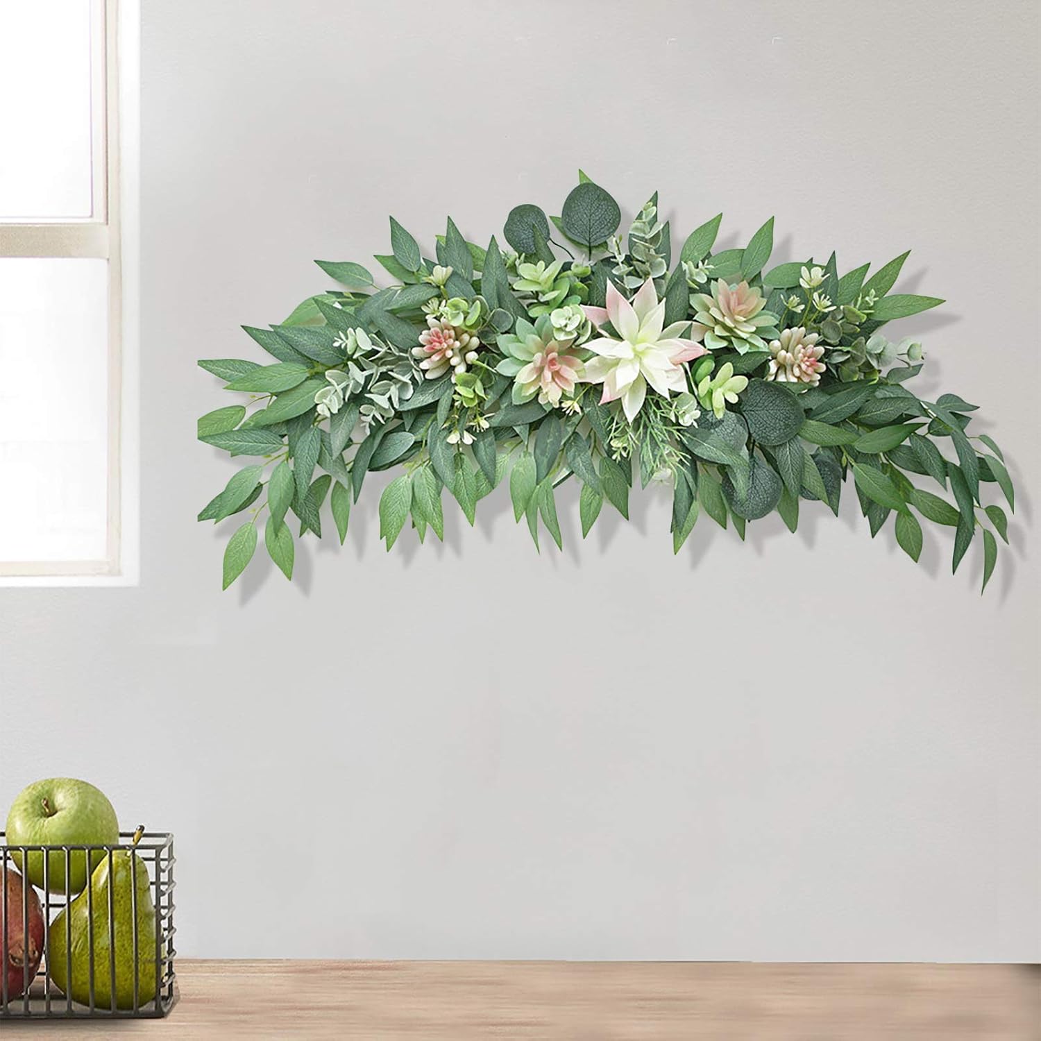 PerGar Artificial Succulents Swag 28 Inch Wedding Arch Decor
