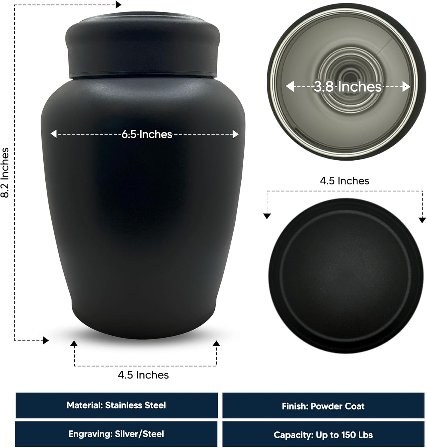 Personalized Cremation Urn with Dark Humor Design and Name