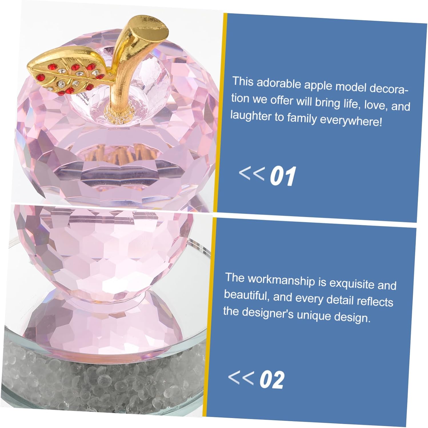 Happyyami Crystal Figurine Decor for Home and Car