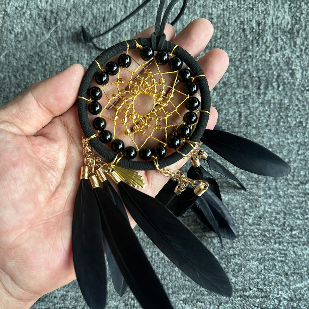 Black Dream Catcher Car Mirror Hanging Decor