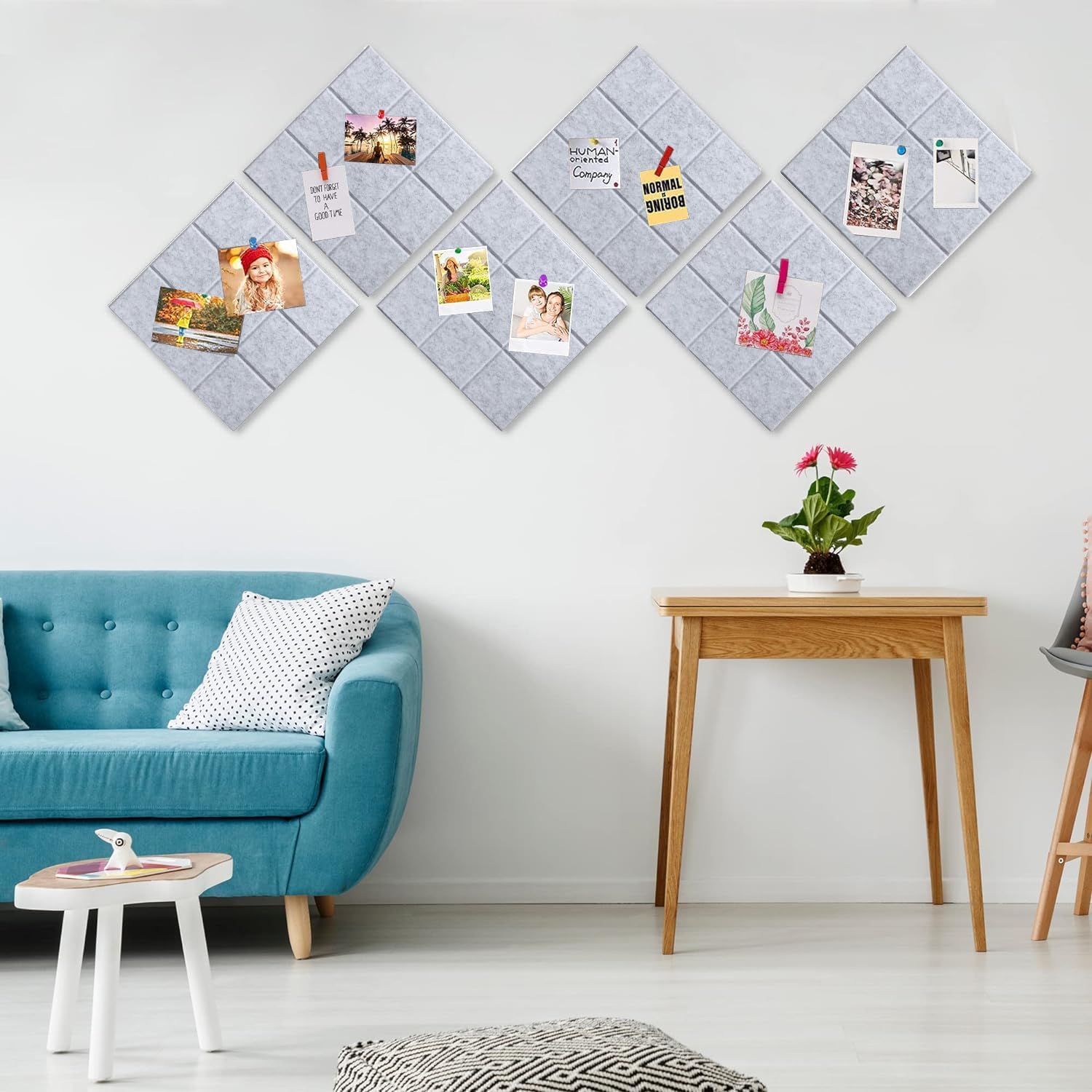 Yunihome Decorative Bulletin Board Wall Tiles 12 Pack 36x48in