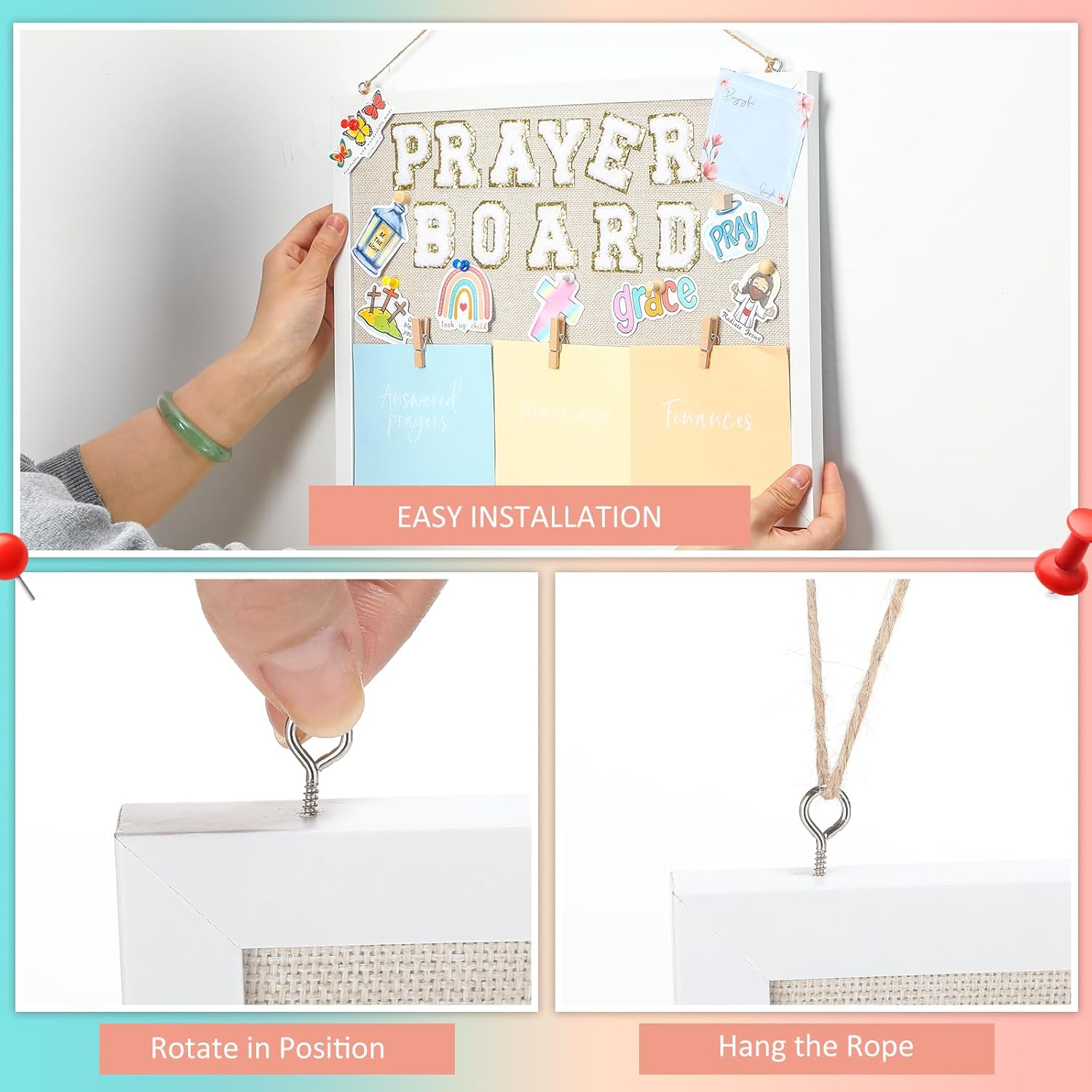Fullhawl 113 Pcs Prayer Board Kit with Envelopes and Stickers