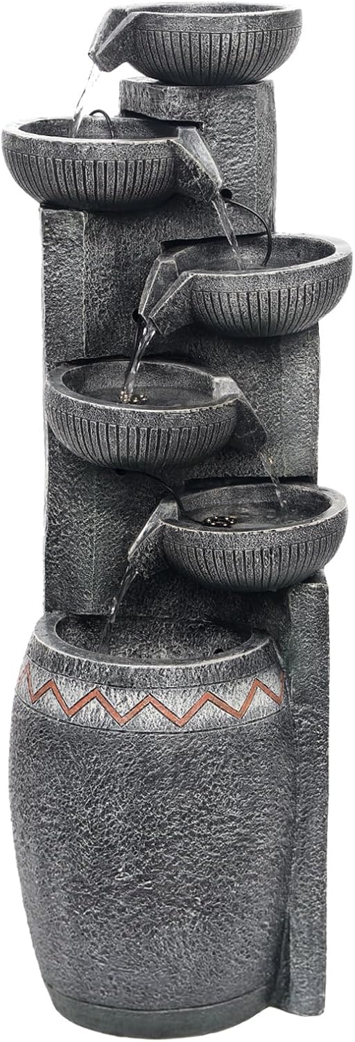 3583H Modern 6-Tier Water Fountain with LED Lights