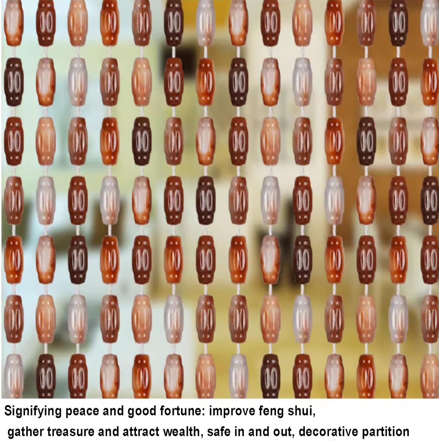 EMYJAY Brown Beaded Door Curtain 70x200cm
