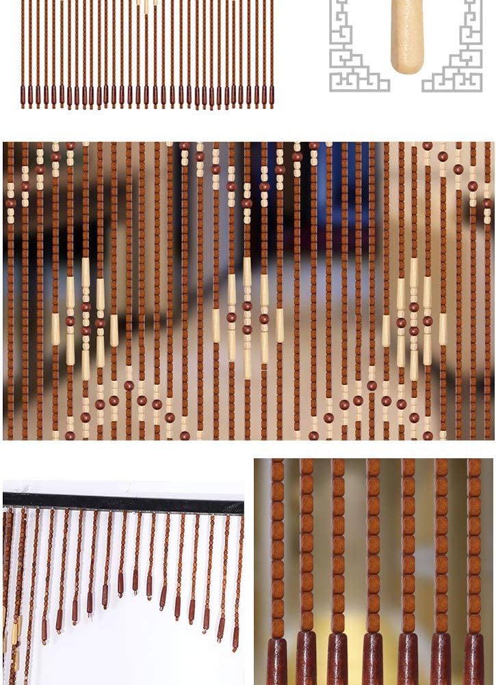 Eapmic 32 Line Bamboo Wood Beaded Curtain