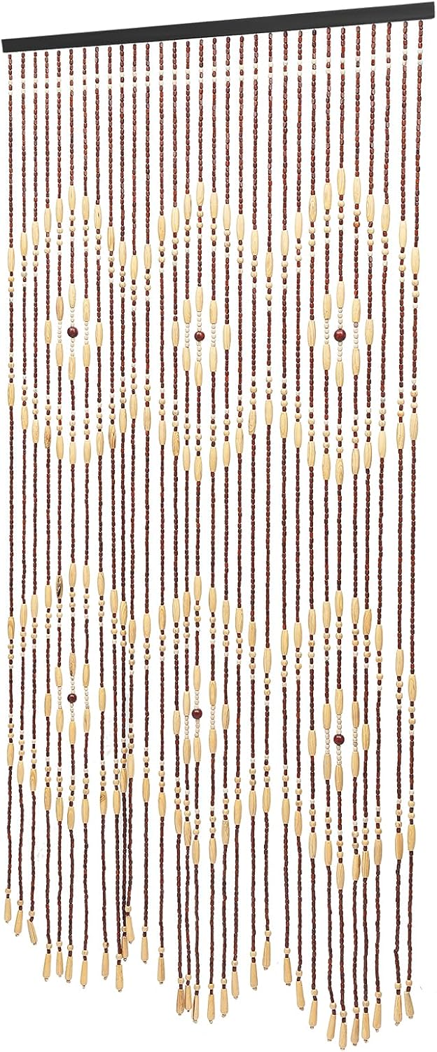 Natural Wooden Door Beaded Curtain for Boho Decor