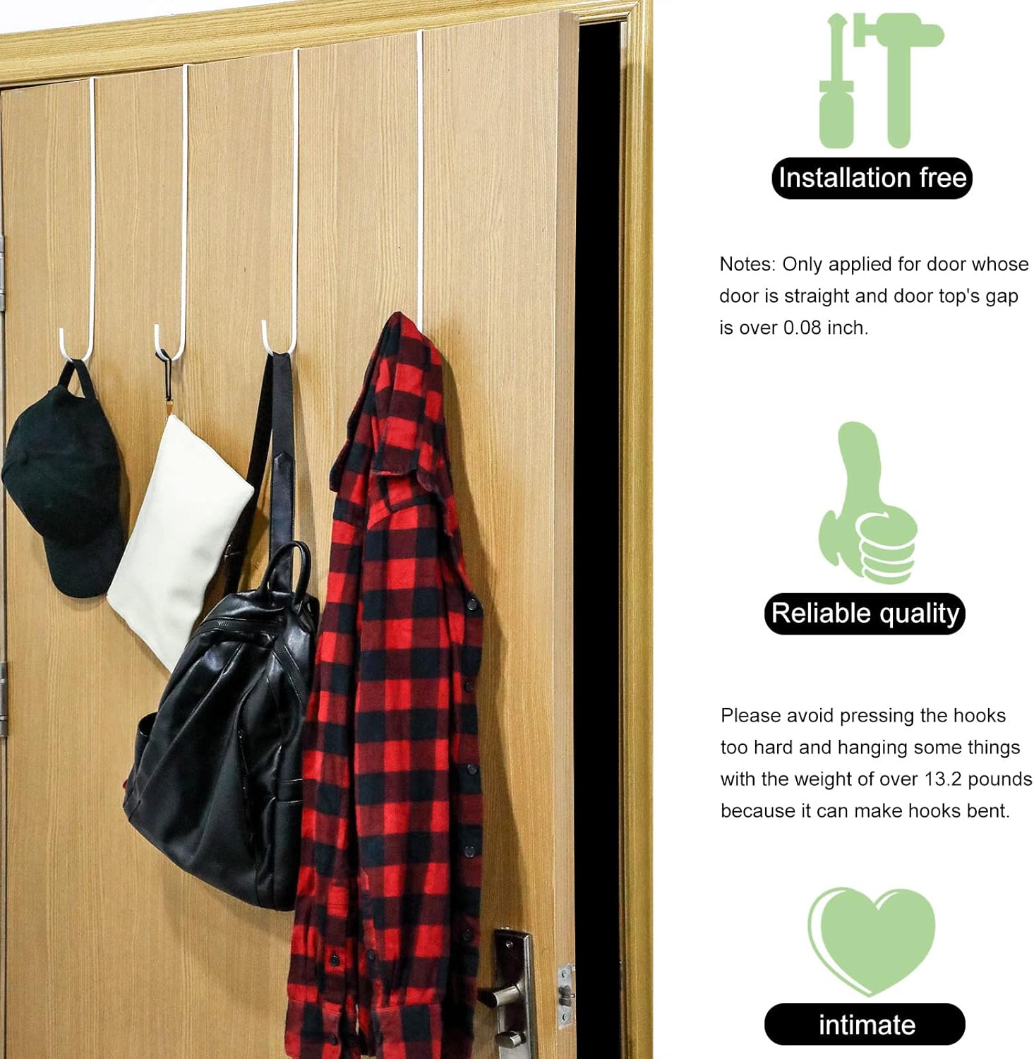 Hotop 15 Inch Steel Wreath Hanger Hooks 2 Pack