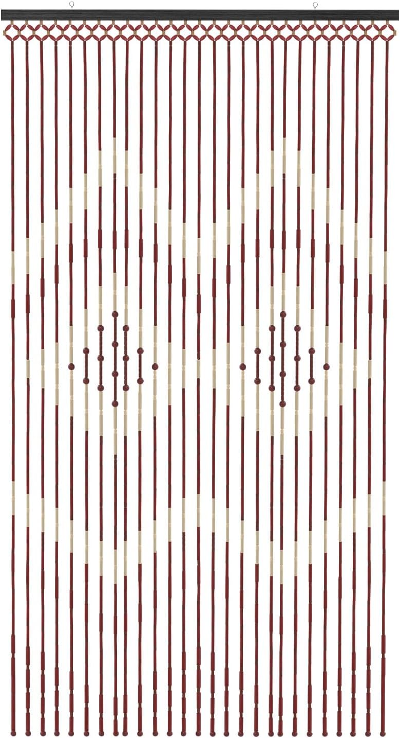 Boho Bamboo Beaded Curtain for Privacy Decor
