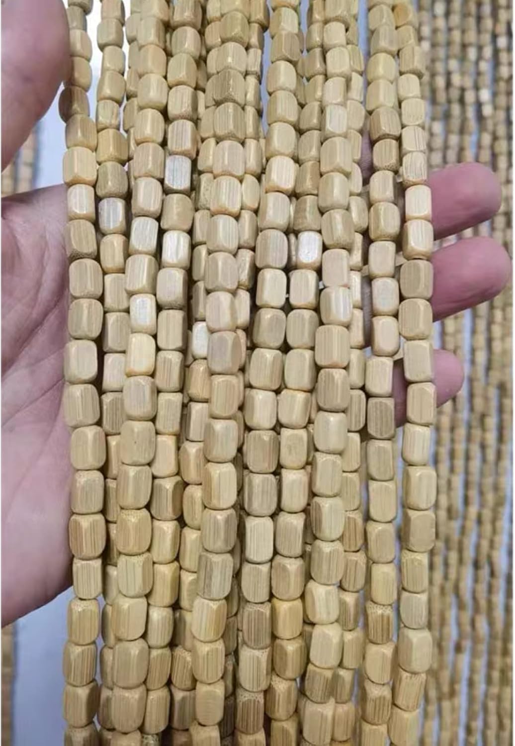 Natural Beaded Bamboo Curtain for Doorway and Room Division