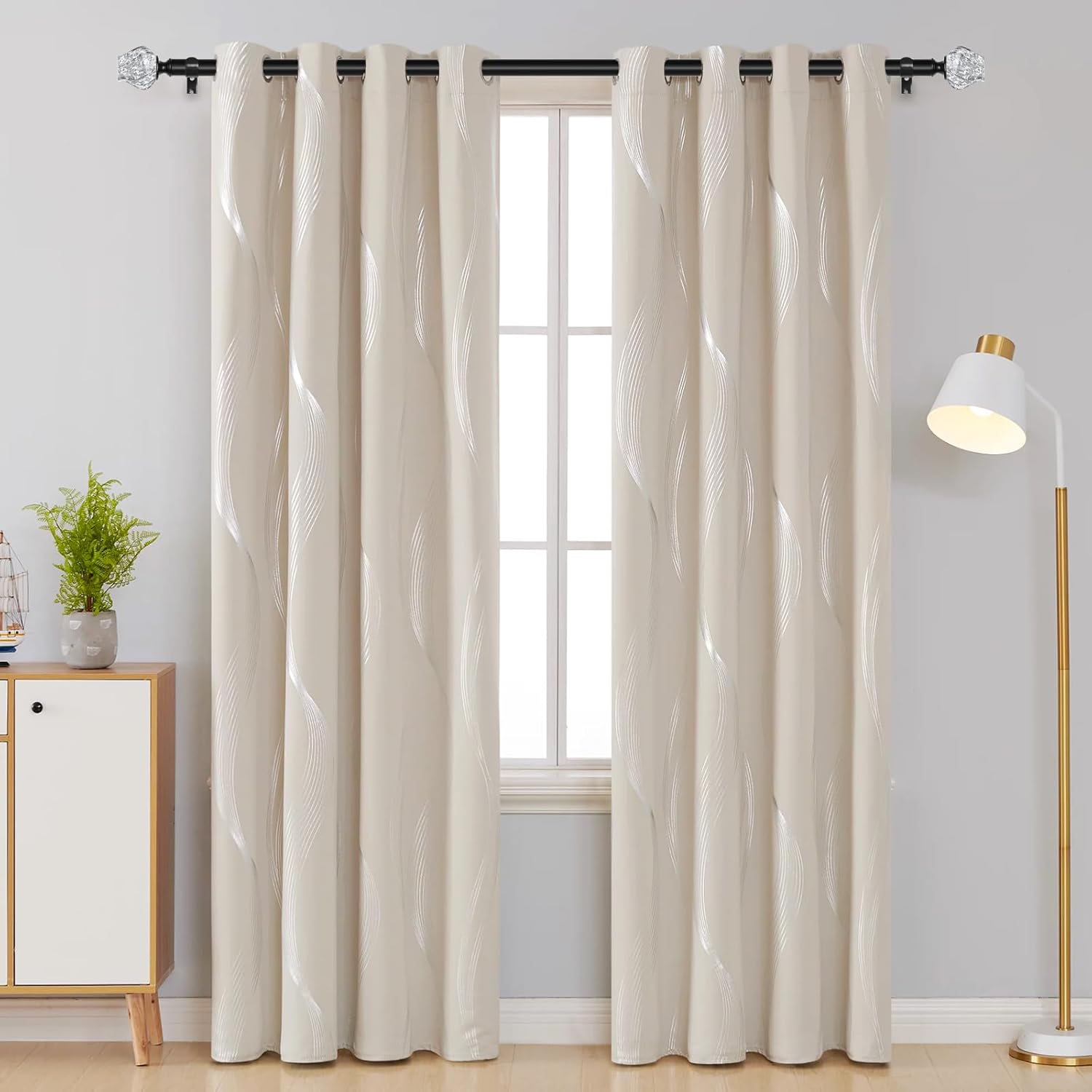 HOTOZON Black Curtain Rod 72-144 Inches Single Rod