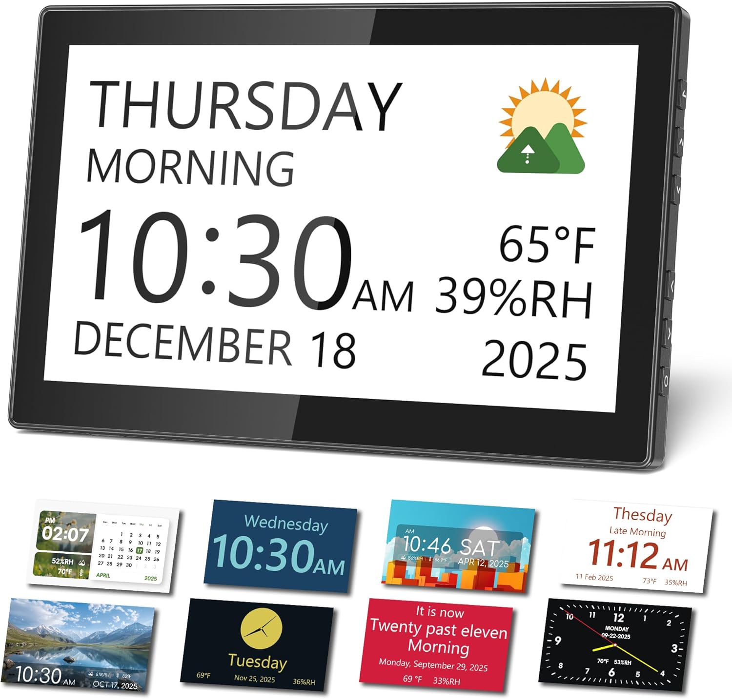 101 Inch Digital Clock with Date Day and Themes