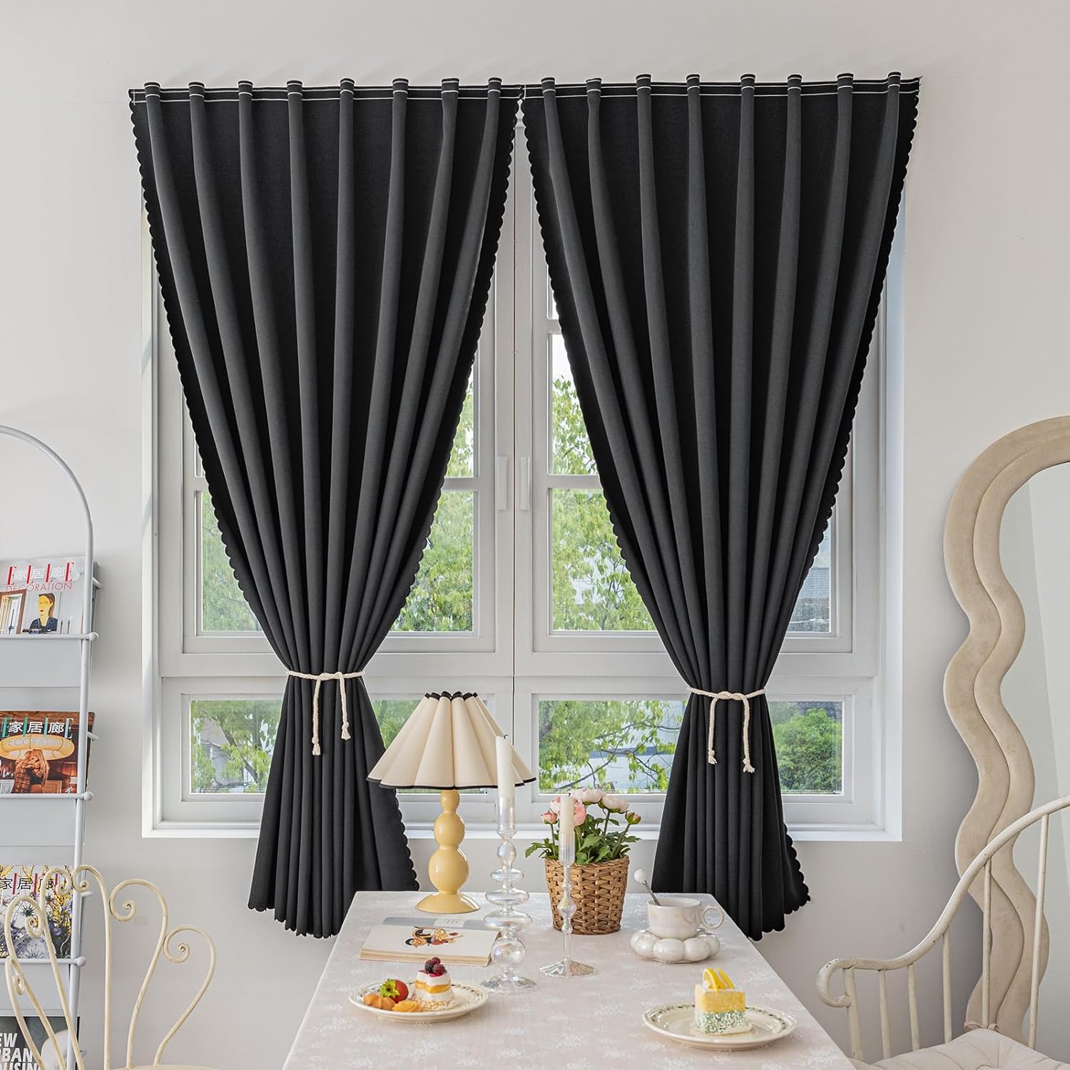 Jilron Magic Tape Curtains Blackout Panels 2 Pack